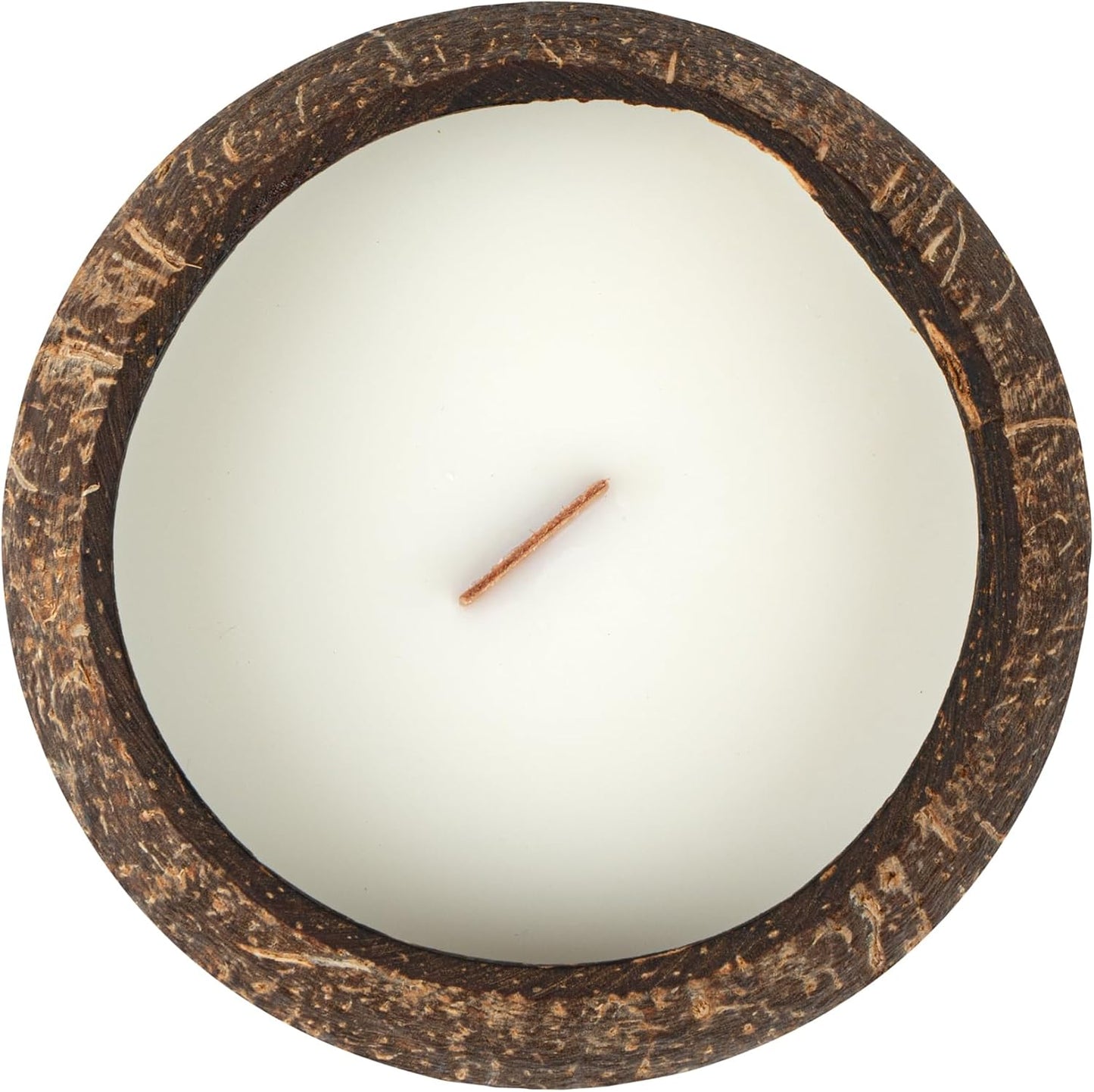 Restaurantware Coconut Shell Candle - 1 Soy Wax Candle 3.94 x 3.94 x 2.76 Inches - Handmade Decorative Candle Bowl with Wooden Wick - Small Brown Scented Candle
