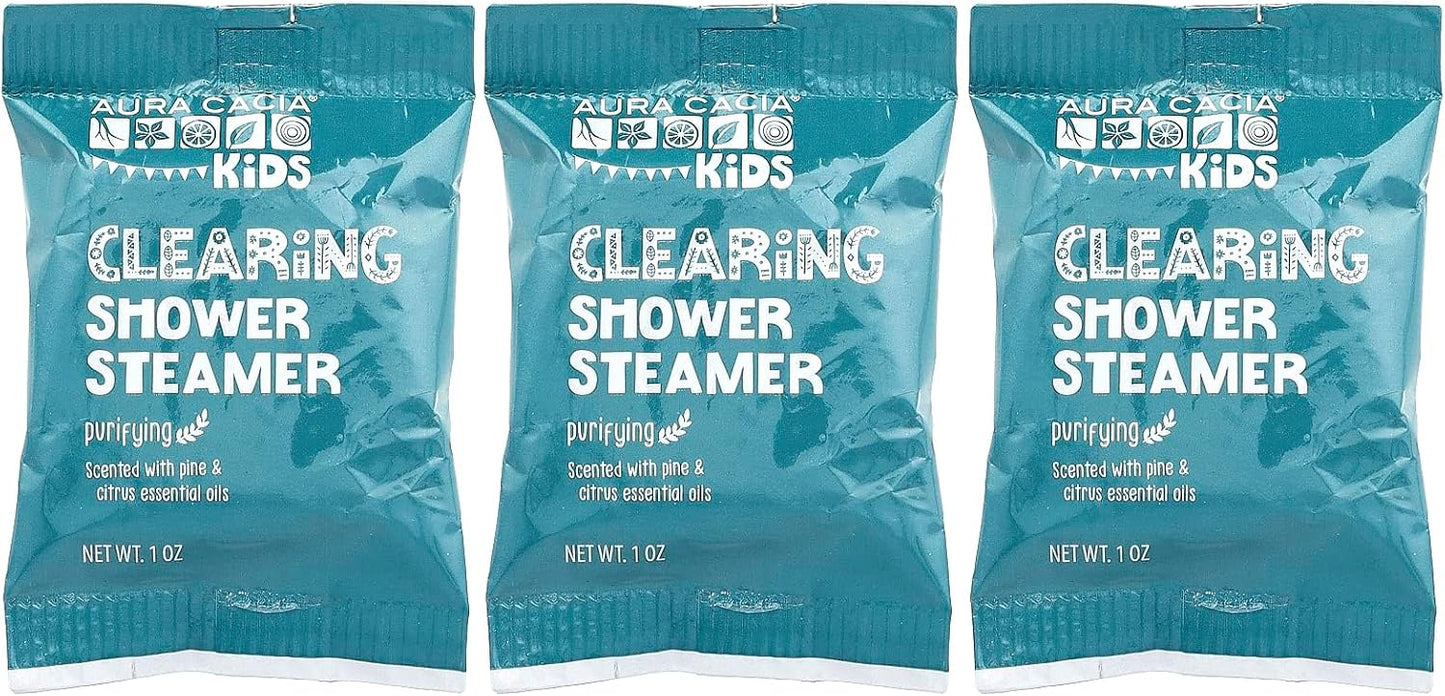Aura Cacia Kids, Clearing Shower Steamers, Purifying, 3 Tablets