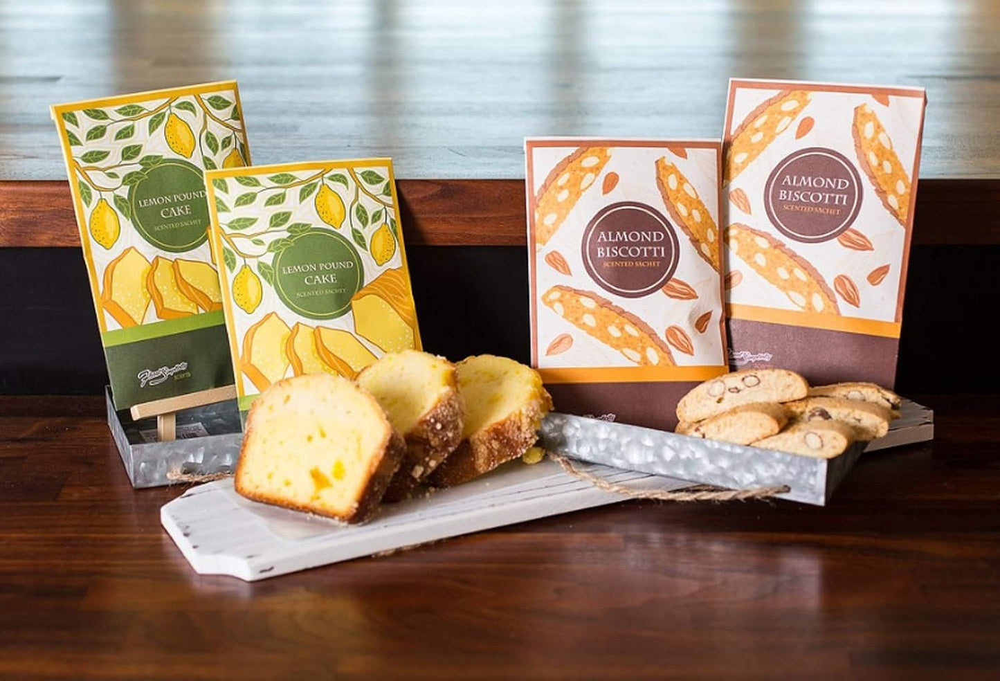 Almond Biscotti Scented Sachets Pack of 3, Everyday - Long-Lasting Scented Bags, Home Fragrance, Air Freshener & Deodorizer for Closet, Room, Drawer, or Cars, Made in USA