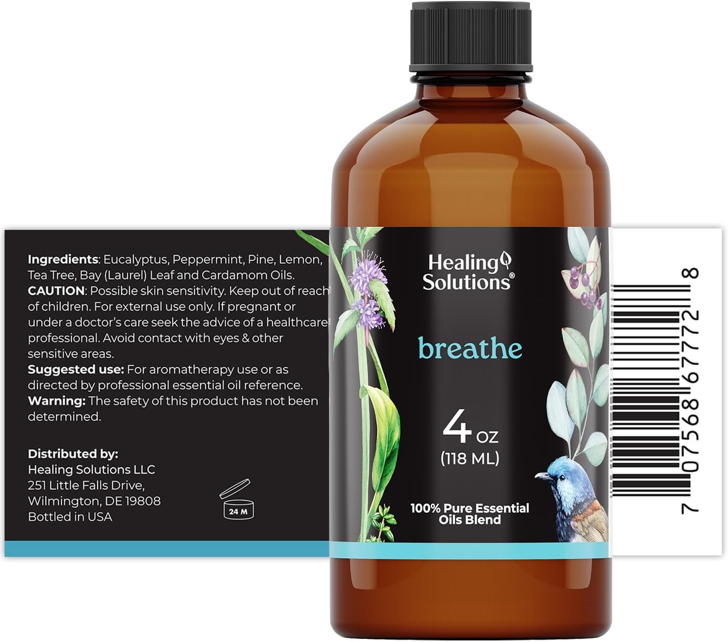 Healing Solutions Breathe Blend Essential Oil - 4 Fluid Ounces