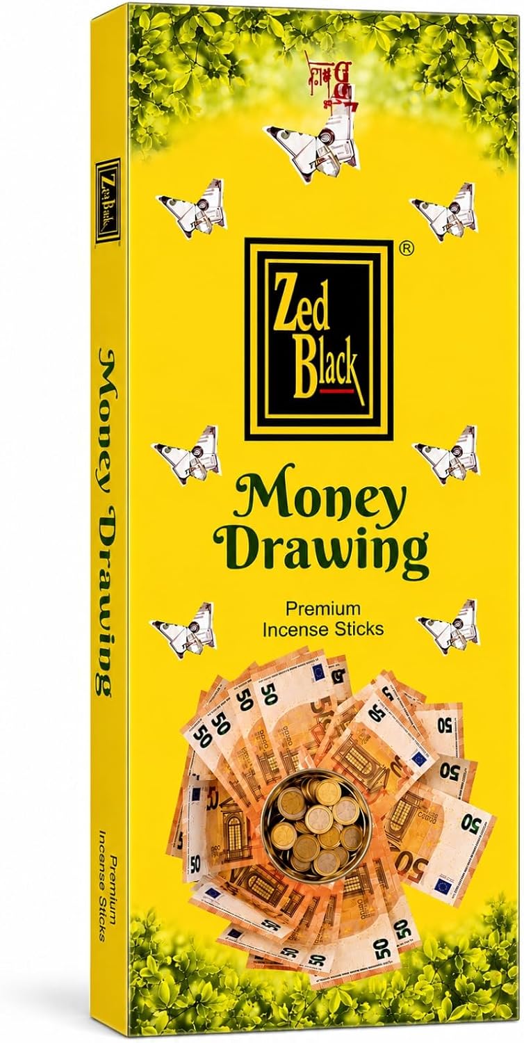 Zed Black Money Drawing Incense Sticks | 120 Sticks (6 Boxes) | 9-Inch Long Burn | Wealth, Prosperity, Abundance & Good Fortune Inspired Fragrance | Premium Aromatic Incense