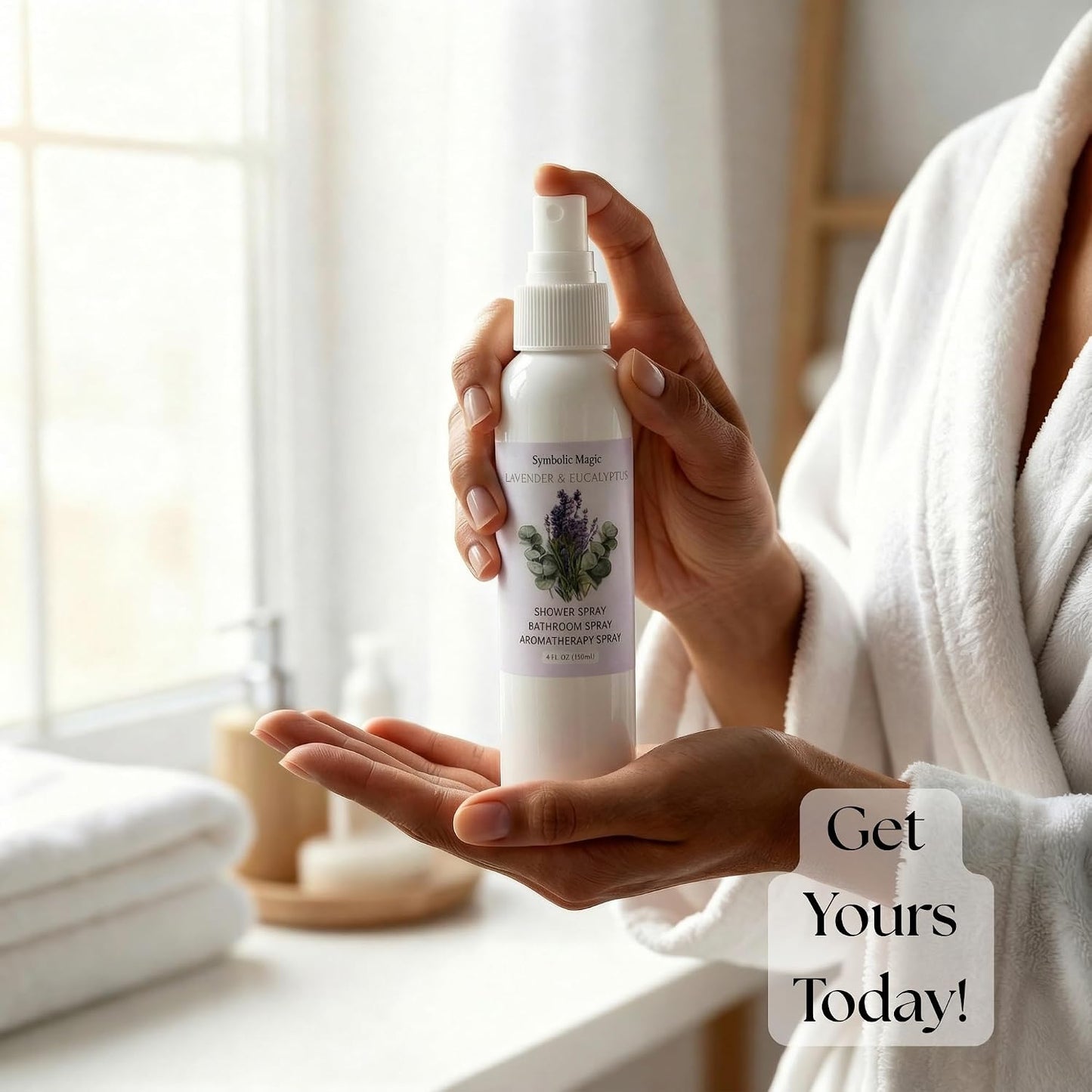 Symbolic Magic Lavender Eucalyptus Bathroom Spray – Essential Oil Shower Aromatherapy Spray for Spa‑Like Shower Steam – Eucalyptus Shower Spray, Relaxing Pillow Mist & Room Spray