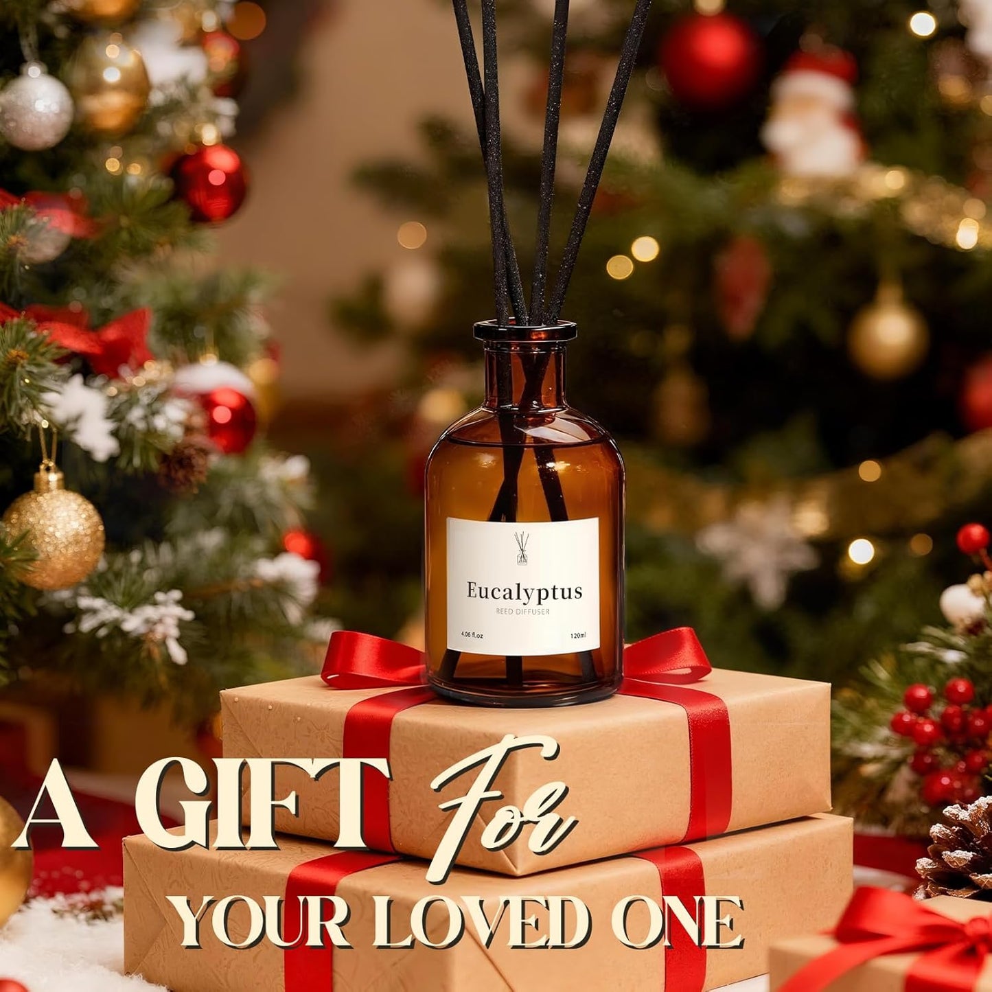 Reed Diffuser Set, 8.12 fl.oz Eucalyptus Scented Diffuser with Sticks, Up to 120 Days, Home Fragrance Reed Diffuser for Bathroom Shelf Decor & Room Freshener, 2 Pack