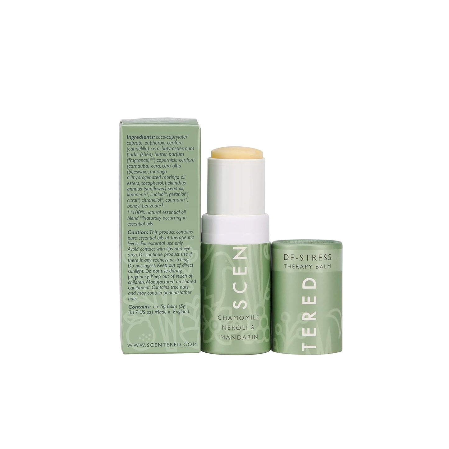 Scentered Aromatherapy Stress Relief Balm Stick - De Stress Essential Oil Roll On Calm Carry for Relaxation - Natural Stress Reliever - Chamomile, Cedarwood, Rosemary - Destress Gifts for Women
