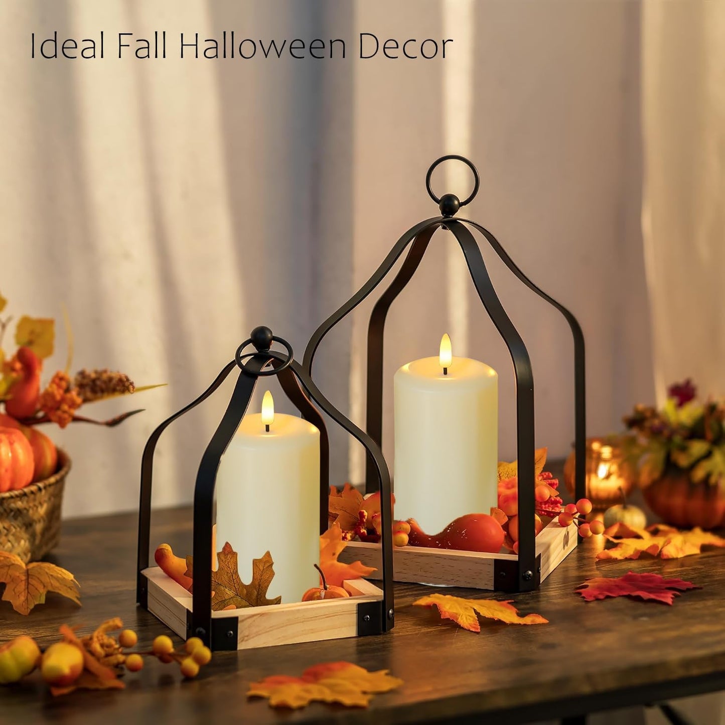 MUMCHASI 4 Packs Flameless Candles, Battery Operated Candles with Remote, Plastic LED Flickering Candles, Pillar Candles for Home Wedding Party Halloween Christmas D3 xH6 (Ivory)