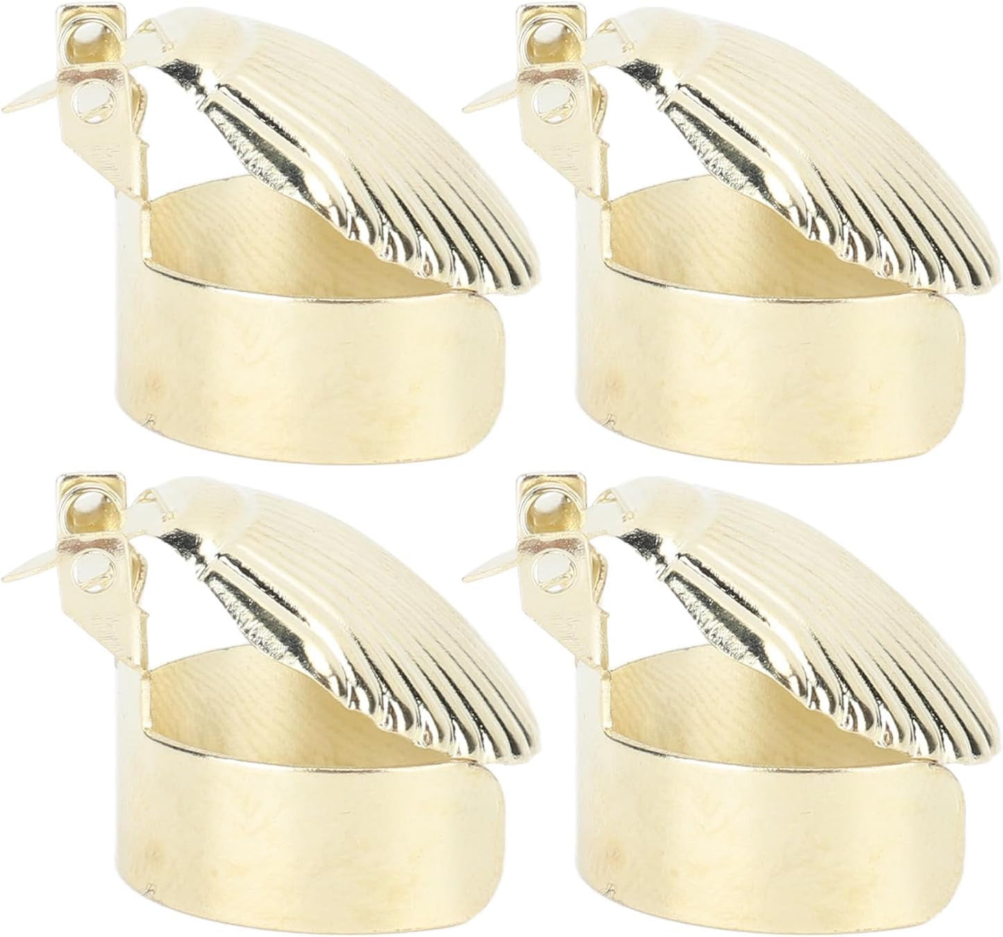 Candle Snuffer Set 4PCS Automatic Extinguisher Gold Scallop | Iron scallop-shaped automatic candle snuffer for 0.7-1"candles flame stopper elegant candle accessory gift for candle lovers