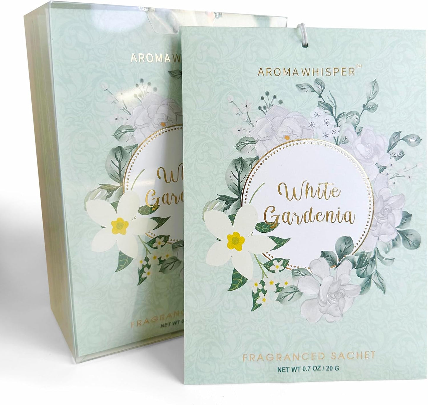 White Gardenia Large Scented Sachets - 8 Pack, Long-Lasting Home Fragrance Sachet Bags, Extra Large Fresh-Scented Packets, Sachets for Drawer and Closet