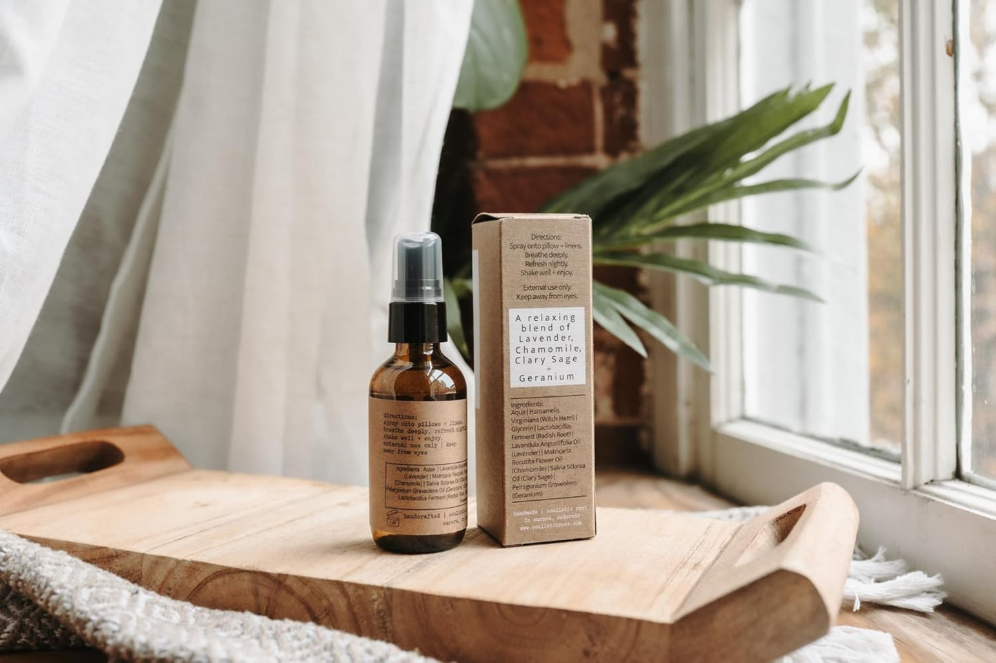 Soulistic Root Relaxing Pillow Mist | Lavender Chamomile Linen Room Spray for Pillows, Bedding and Linens, Botanical Home Fragrance in Glass Bottle (4 oz)