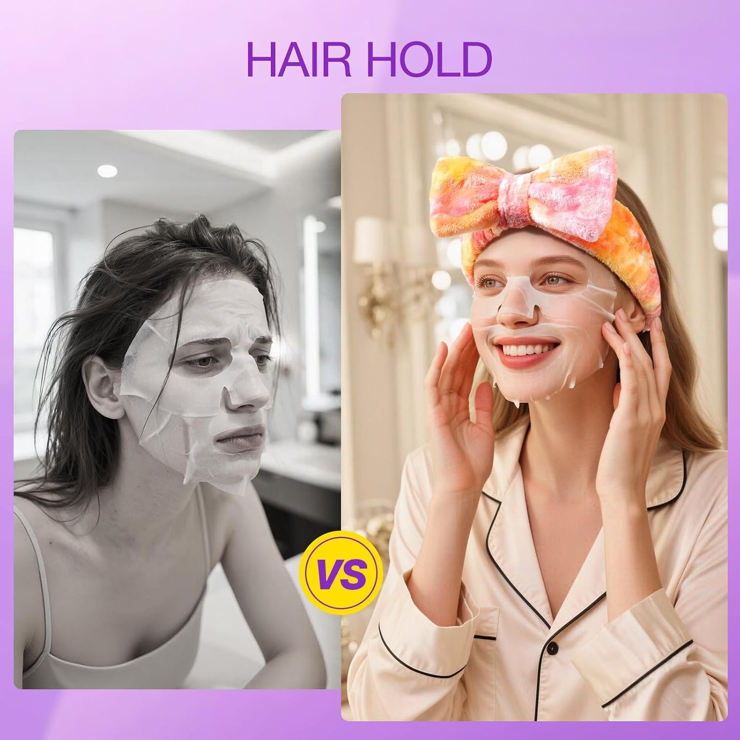 YGQQOY Stocking Stuffer for Teen Girls, Spa Headband With Hair Scrunchies for Skin Care, Headbands for Washing Face,Makeup Headband