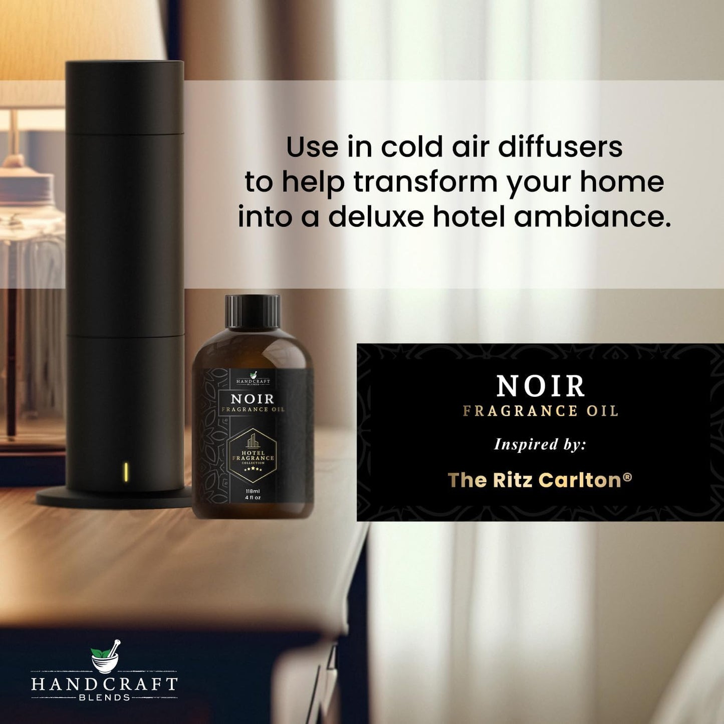 Handcraft Blends Hotel Fragrance Oil Noir Scent – Luxury Fregnance Collection Diffuser Oil Scents for Home Cold Air Diffusers – Aromatherapy Fragrance Oil Inspired by Escapade Scent Oil – 4 Fl Oz