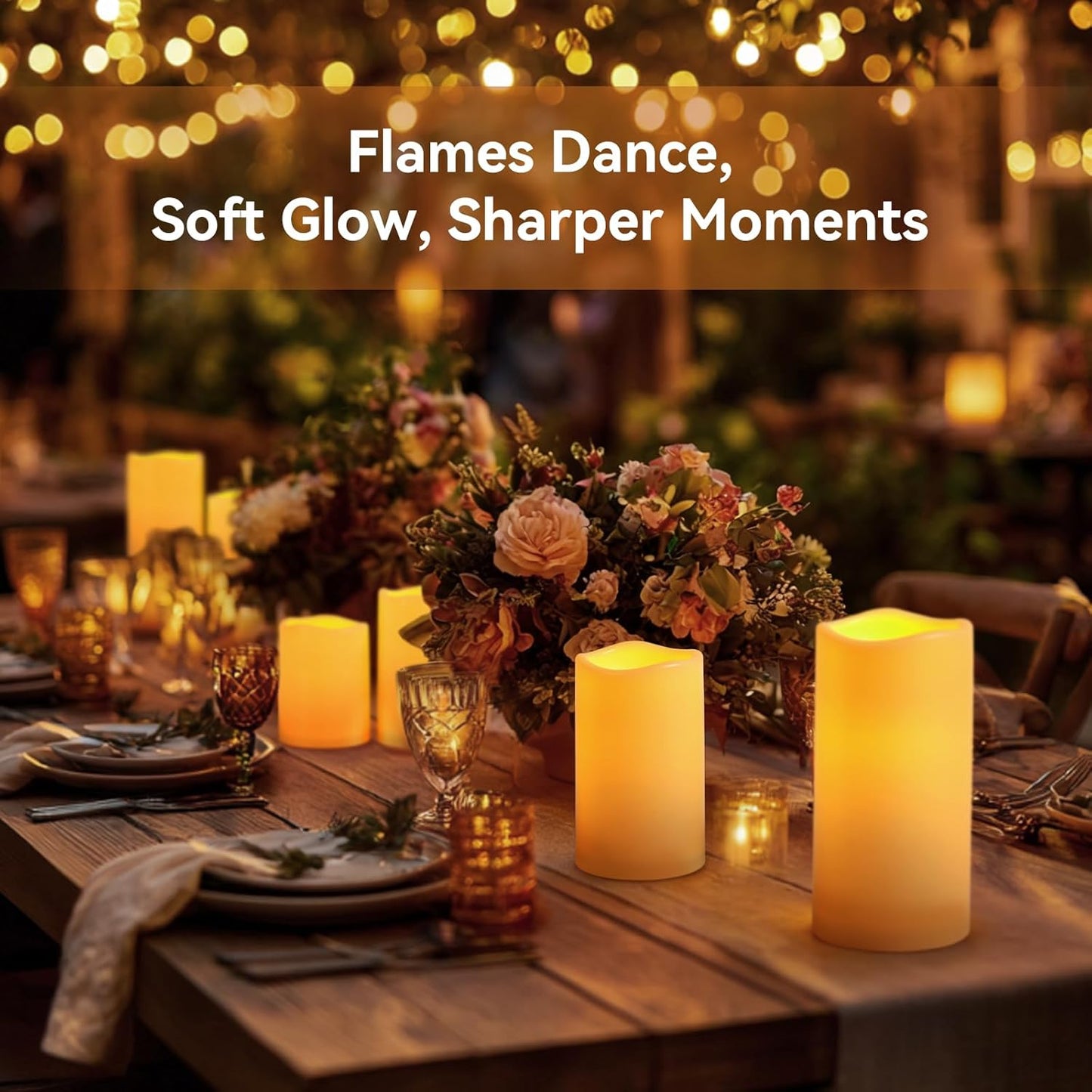 Raycare 3"x6" Outdoor Waterproof Flameless Candles, Battery Operated LED Electric Candles with Remote and Timers, Fake Pillar Candle for Patio, Porch, and Wedding Decor, Ivory, Set of 3