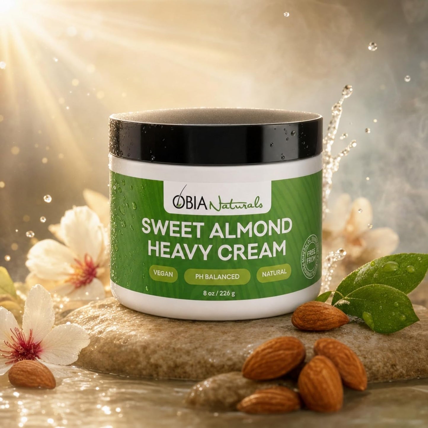 OBIA Naturals Sweet Almond Heavy Cream — Rich Moisture Leave-In Conditioner, 8 Oz