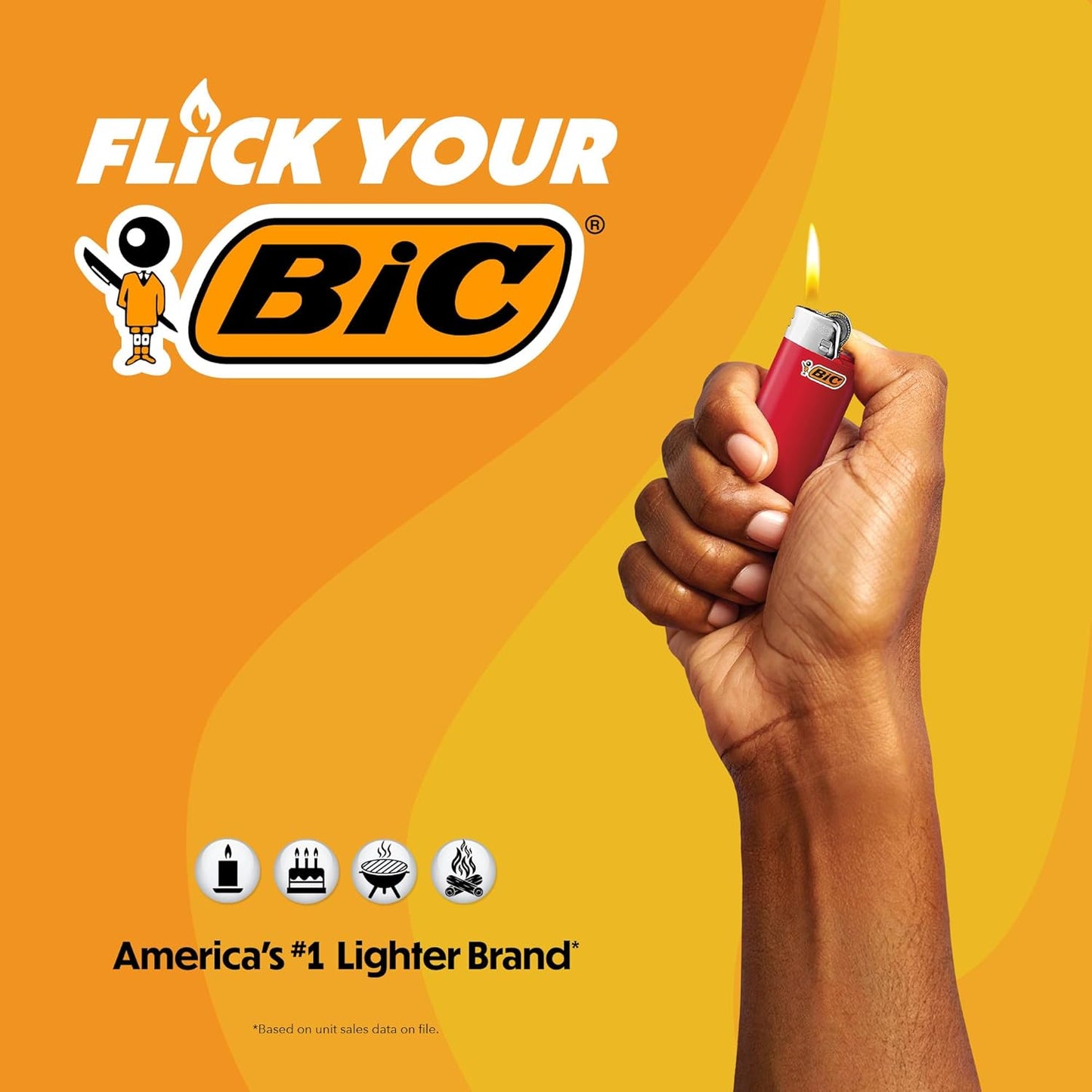 BIC Special Edition Skulls Series Maxi Pocket Lighters, Great for Lighting Candles, Set of 8 Lighters
