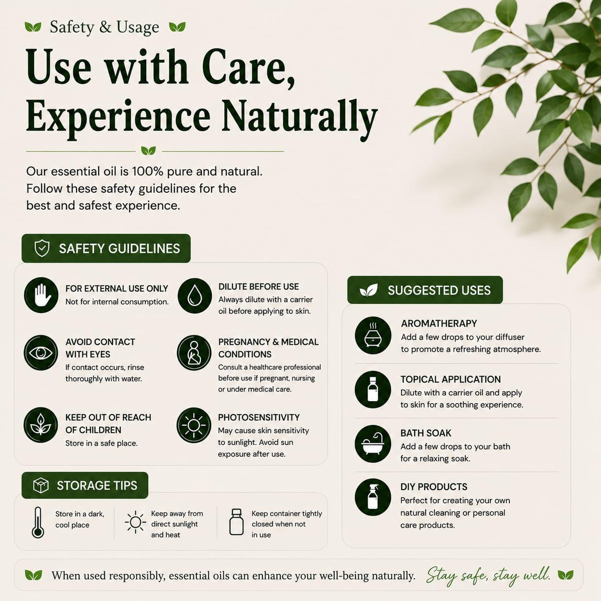 GreenHealth Eucalyptus Essential Oil – 8 fl oz (237 ml) – 100% Pure & Natural – Aromatherapy Oil in Aluminum Bottle with Plug Cap – for Diffuser, Cleaning, Home Fragrance, DIY Use