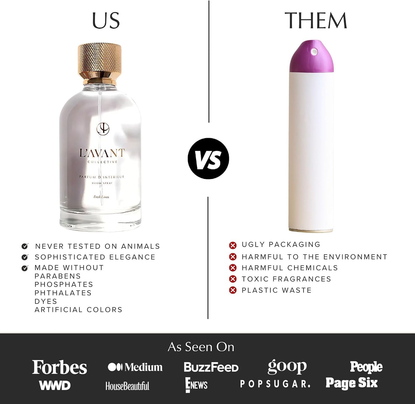 L'AVANT Collective Luxury Room Spray | Fresh Linen | Non-Toxic Linen Spray & Air Freshener with Essential Oils | Room Freshener, Home Fragrance & Odor Eliminator | 100ml Glass Bottle for Bedroom