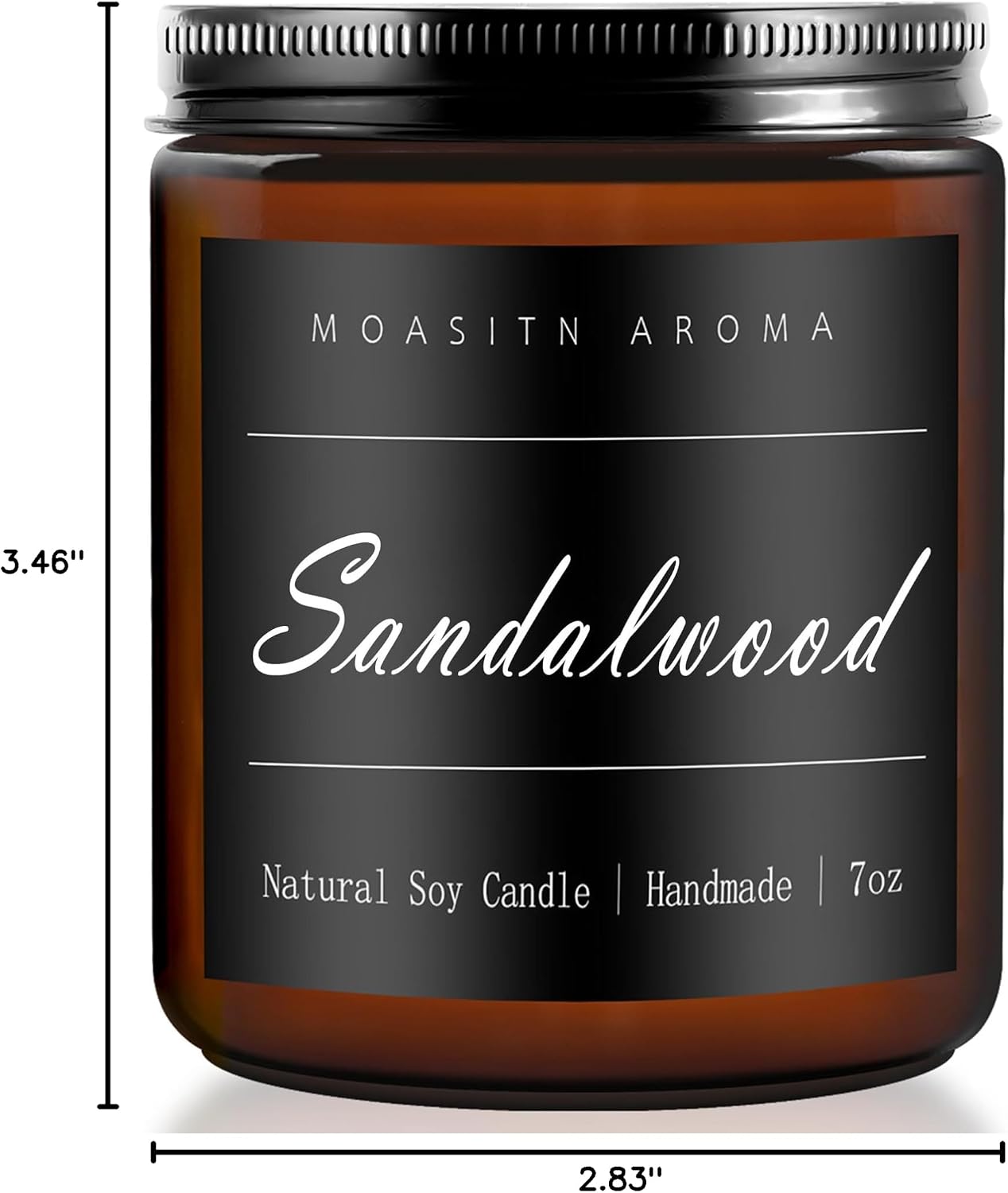 MOASITN Sandalwood Heavenly Scented Candles for Home| Natural Soy Aromatherapy Candle| Handmade Long Lasting Jar Candel| Gift for Women,Men| as Birthday,Housewarming,Thank You,Relaxing Gifts| 7oz
