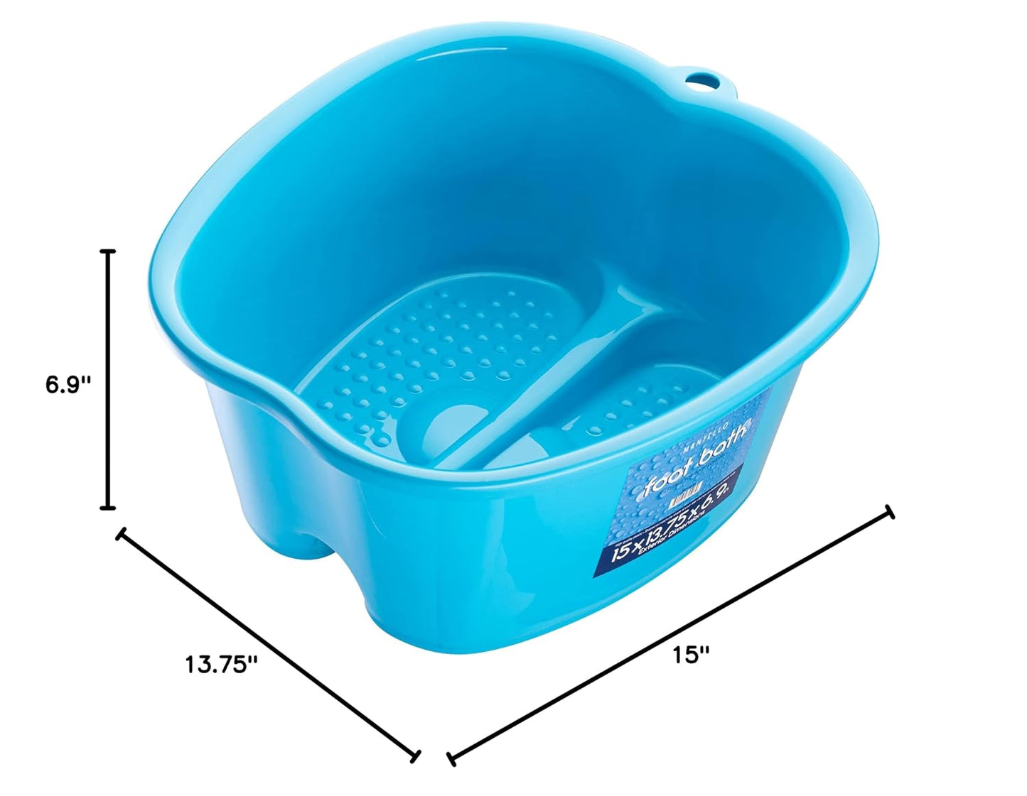 Mantello Foot Bath, Extra Large, Foot Soaking Tub - Pedicure Bowl - Foot Soak Tub (Blue)