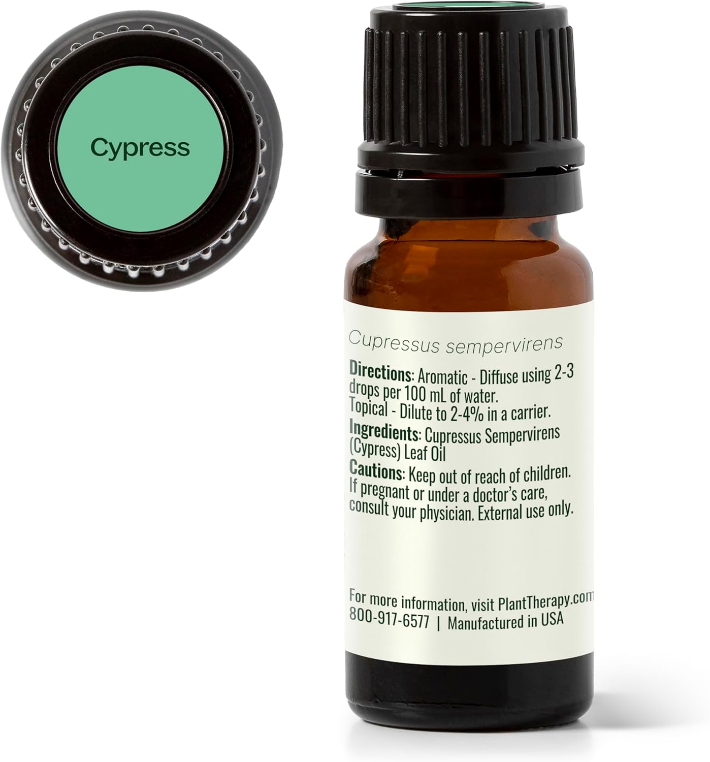 Plant Therapy Cypress Essential Oil 10 mL (1/3 oz), 100% Pure, Undiluted, Natural Aromatherapy for Congestion Relief and Clear Skin