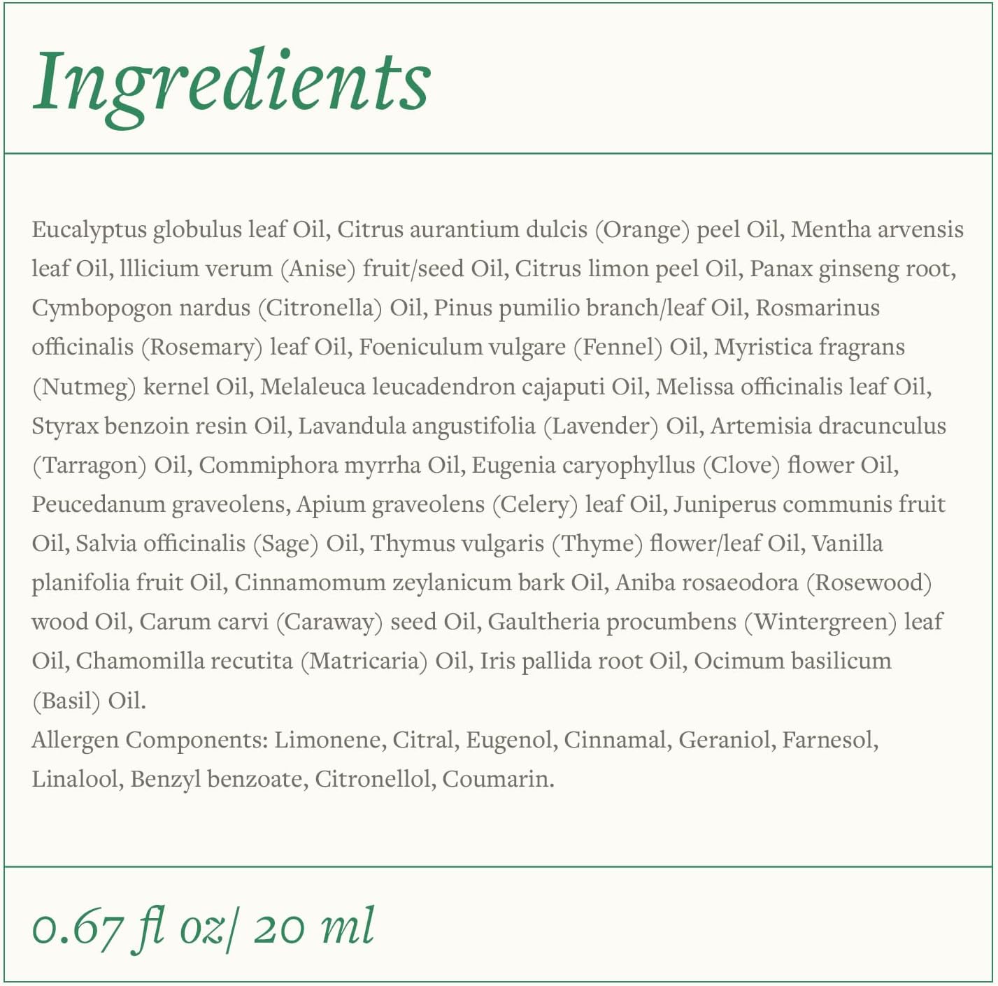 Swiss Just - Oil 31-20ml Bottle - Essential Oil Blend - Ideal for Massage, Bath, and Aromatherapy