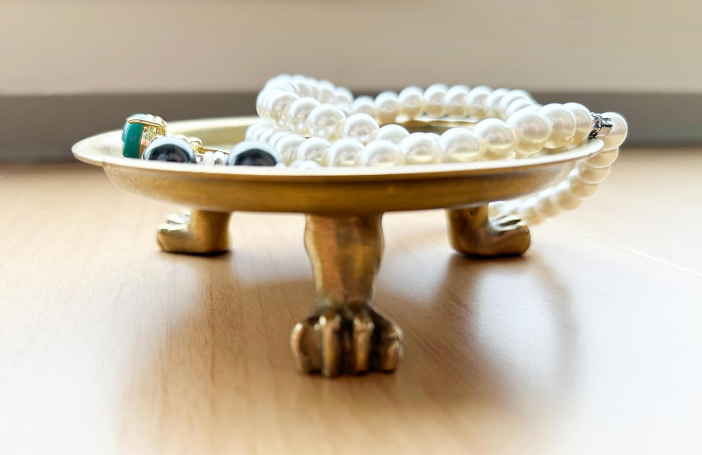 100% Solid Brass Clawfoot Tray | Candle Holder, Jewelry Holder, Antique Candle Holder, Fits up to 3.5" Diameter Candles, Trays for Decor