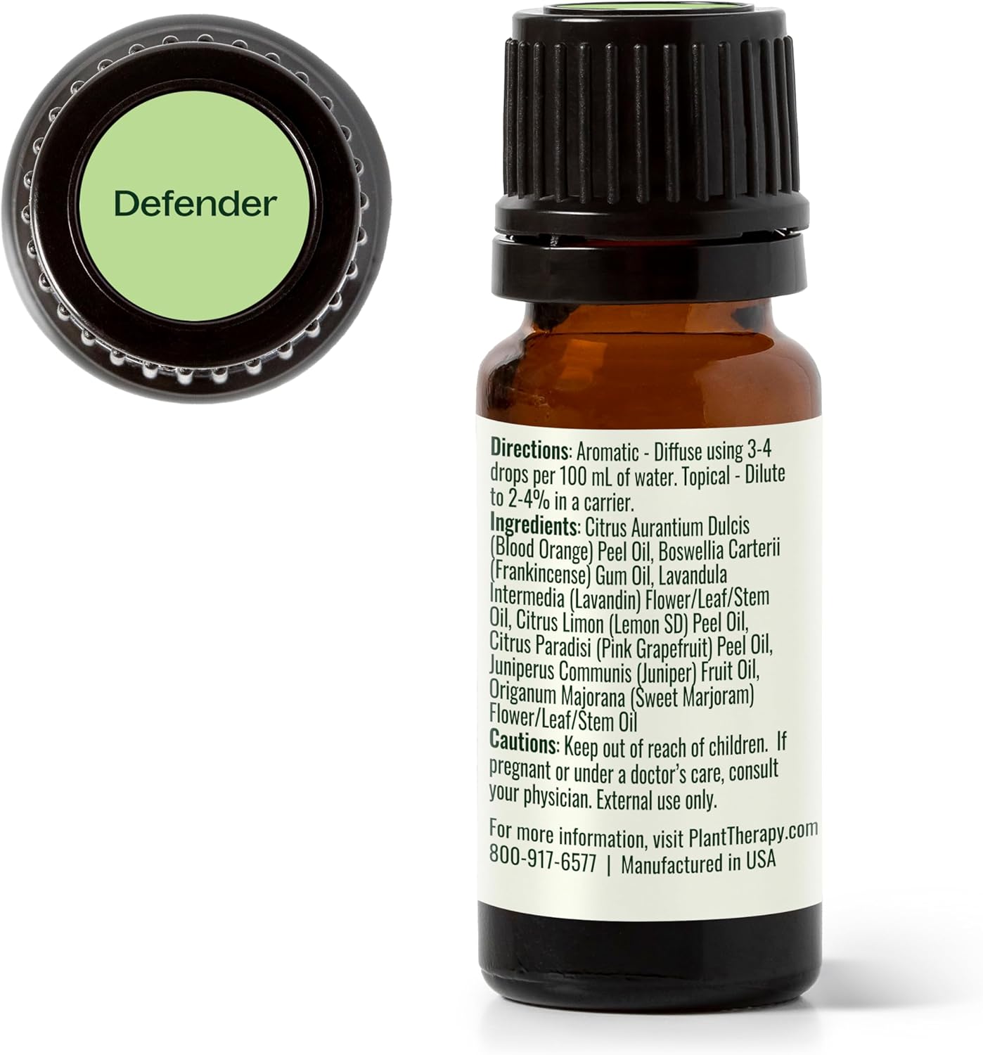 Plant Therapy Defender Essential Oil Blend 10 mL (1/3 oz) – 100% Pure, Undiluted Immune Support & Uplifting Aromatherapy
