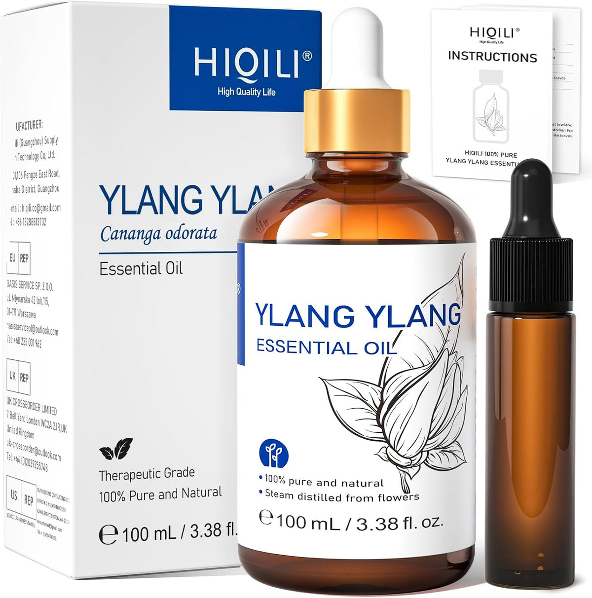 HIQILI Ylang-Ylang Essential Oil for Diffuser
