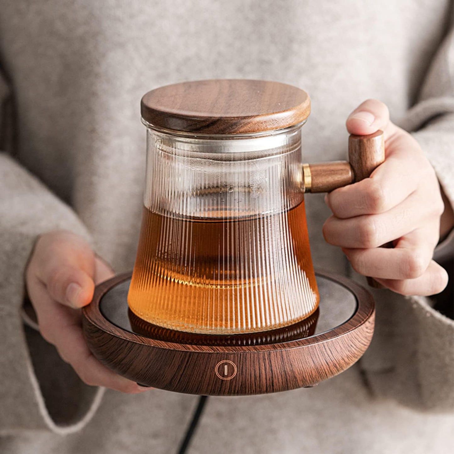 Coffee Mug Warmer, 36W Fastest Heating Temperature, KRGMNHR Coffee Cup Warmer for Desk Auto Shut Off with 3-Temp Settings, Candle Wax Warmer Heating Plate for Coffee, Milk, Tea
