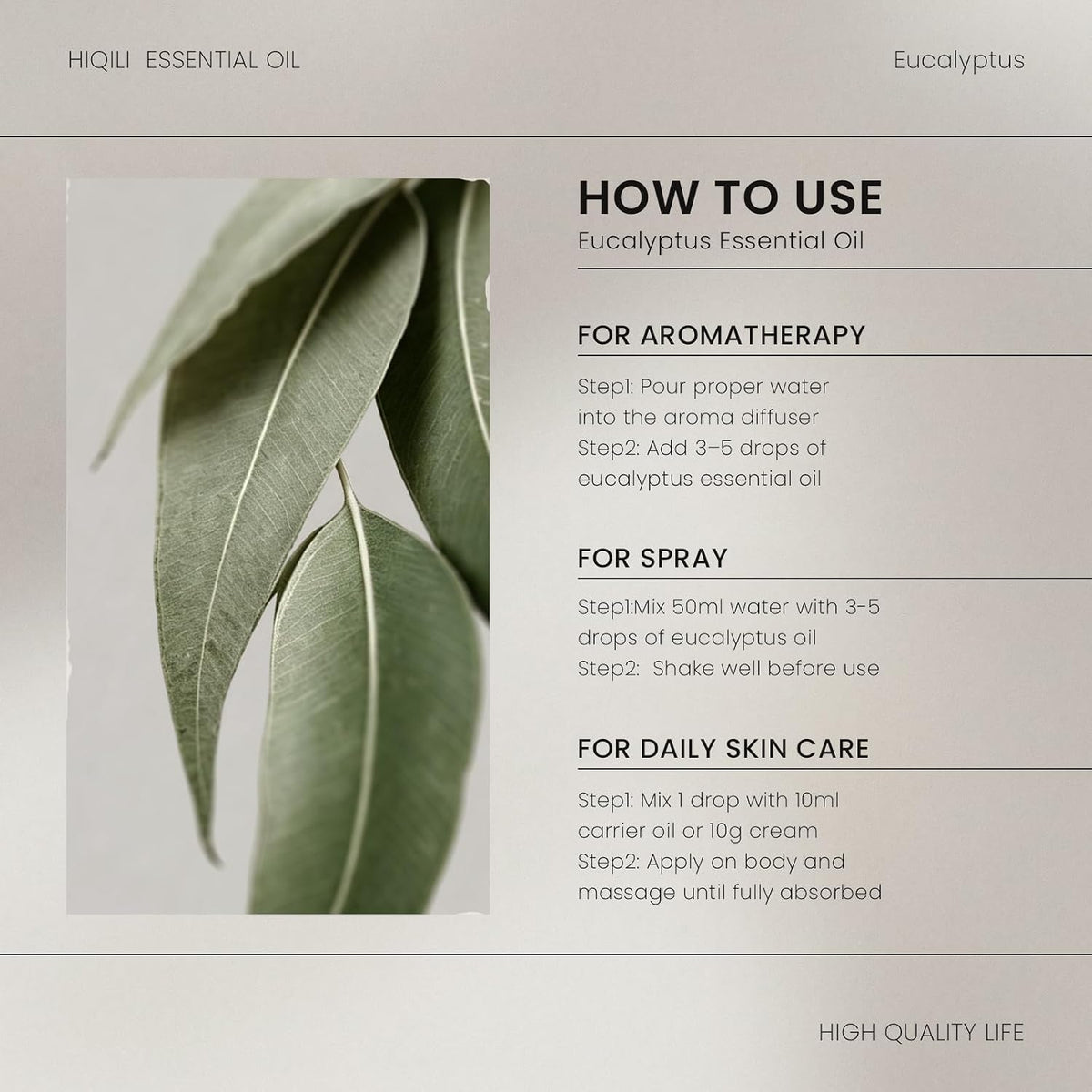 HIQILI Eucalyptus Essential Oil for Diffuser