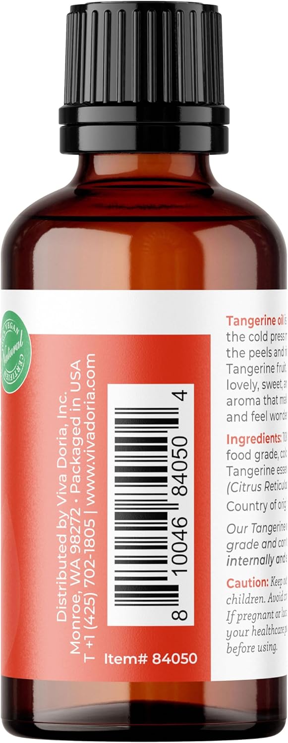 Viva Doria Tangerine Essential Oil, 100% Pure, Natural Essential Oil, Undiluted, for Aromatherapy | Food Grade, 30 mL (1 Fluid Ounce)
