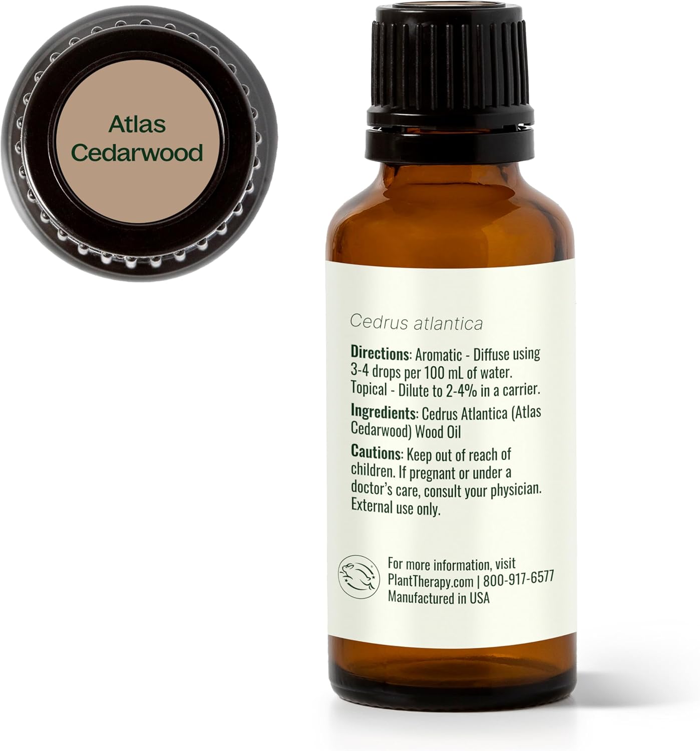 Plant Therapy Atlas Cedarwood Essential Oil 30 mL (1 oz) 100% Pure, Undiluted, Therapeutic Grade