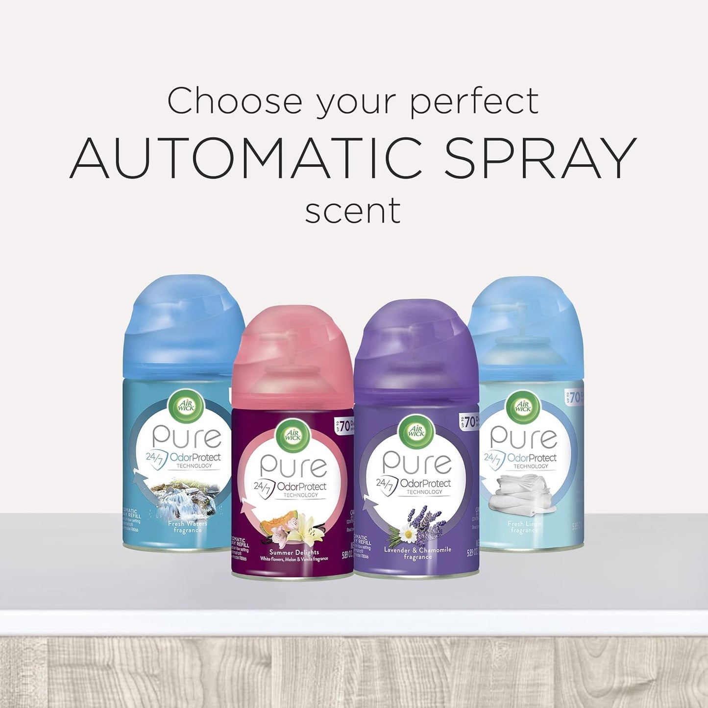 Air Wick Automatic Air Freshener Spray Refill, 1ct, Fresh Linen, Odor Neutralization, Essential Oils (Pack of 4)