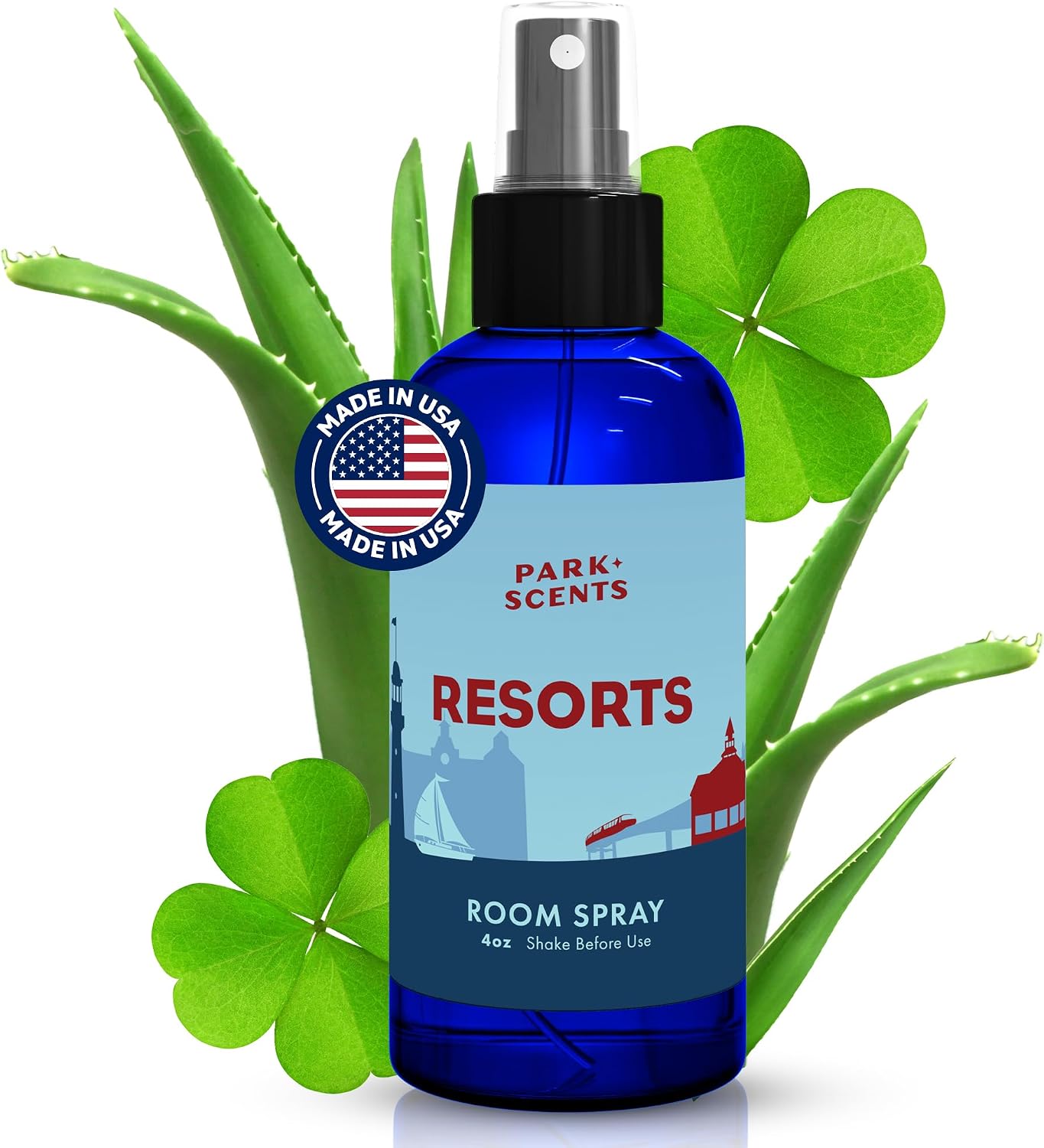 Park Scents Resorts – Floridian Theme Park Inspired Luxury Hotel Fragrance Room Spray – Clover, Aloe, Citrus & Daisy Air Freshener Spray – Birthday Gifts for Women, Sister, Hostess, Best Friend (4oz)