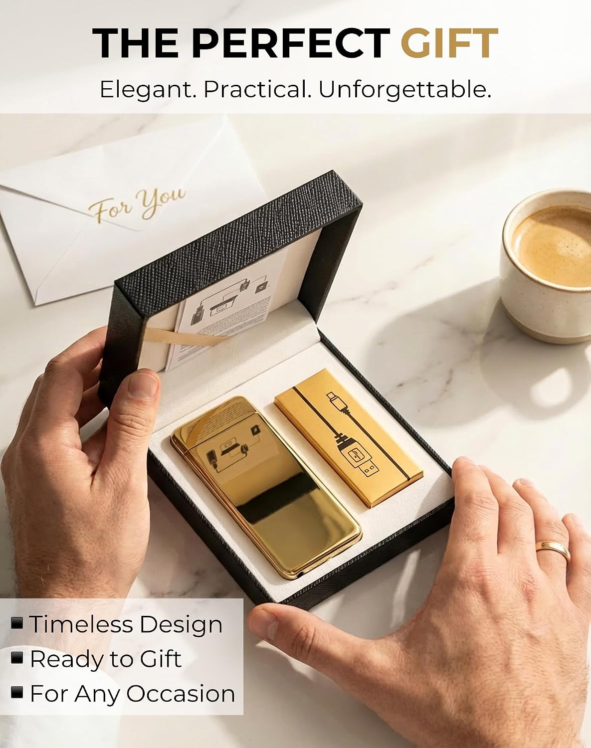 Electric Lighter USB Rechargeable Plasma Lighter, with Windproof High Power Arc Mirror-Polished Metal Ice Touch Surface, with Gift Box, for Outdoor Travel Grill BBQ Candle (Blue)