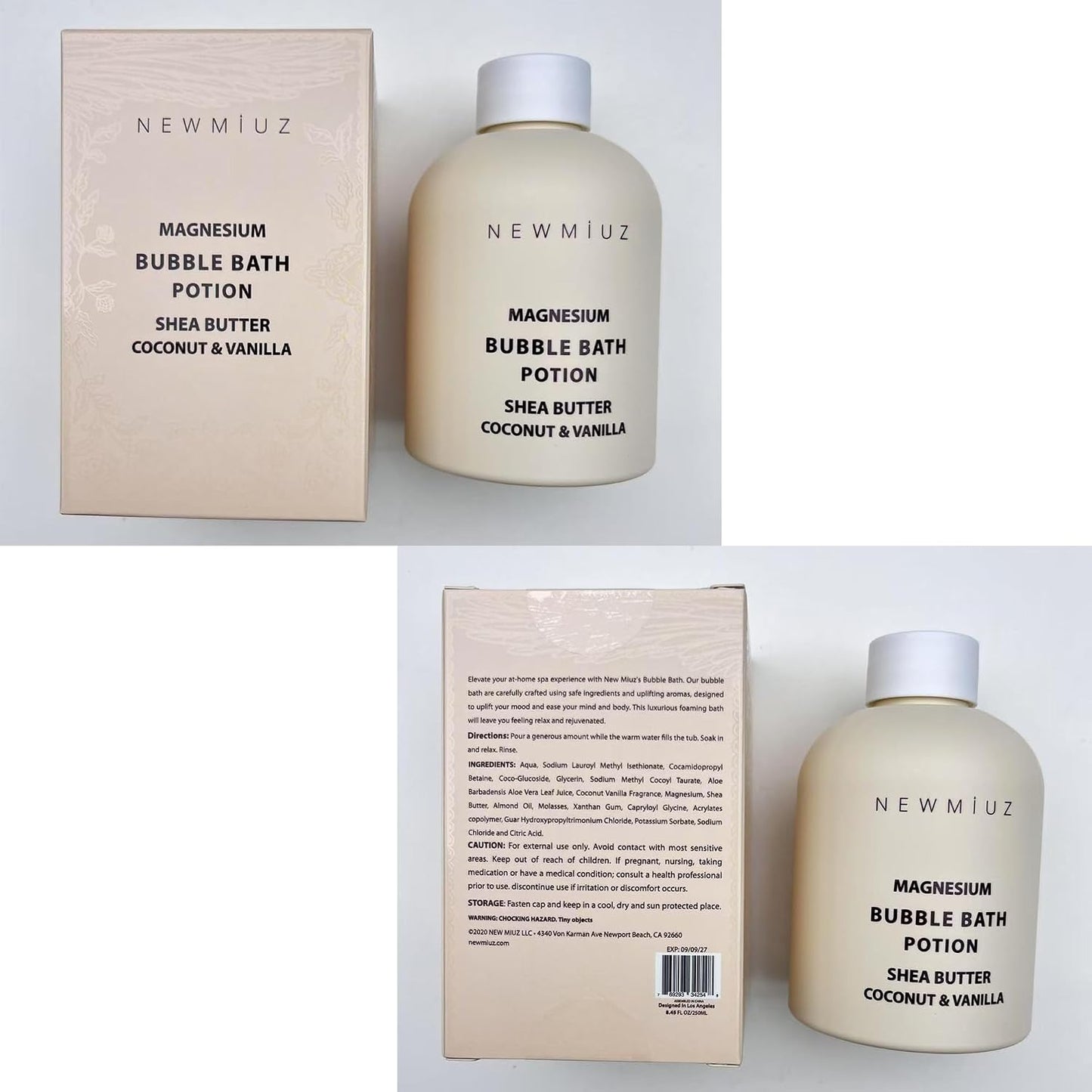 Magnesium Bubble Bath - Long Lasting Foaming Bubbles - Moisturizing - Shea Butter Coconut Vanilla - Relaxing Stress Relief - Calming Self Care Spa Gift for Birthday Christmas