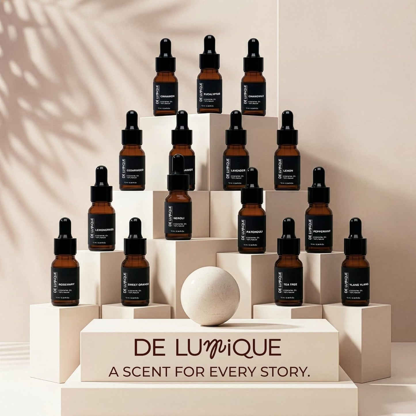 Lemongrass Scent De Lumique Pure Essential Oil, 100% Natural Plant Extract, Amber Glass Bottle with Dropper, 10ml/0.34 Fl Oz