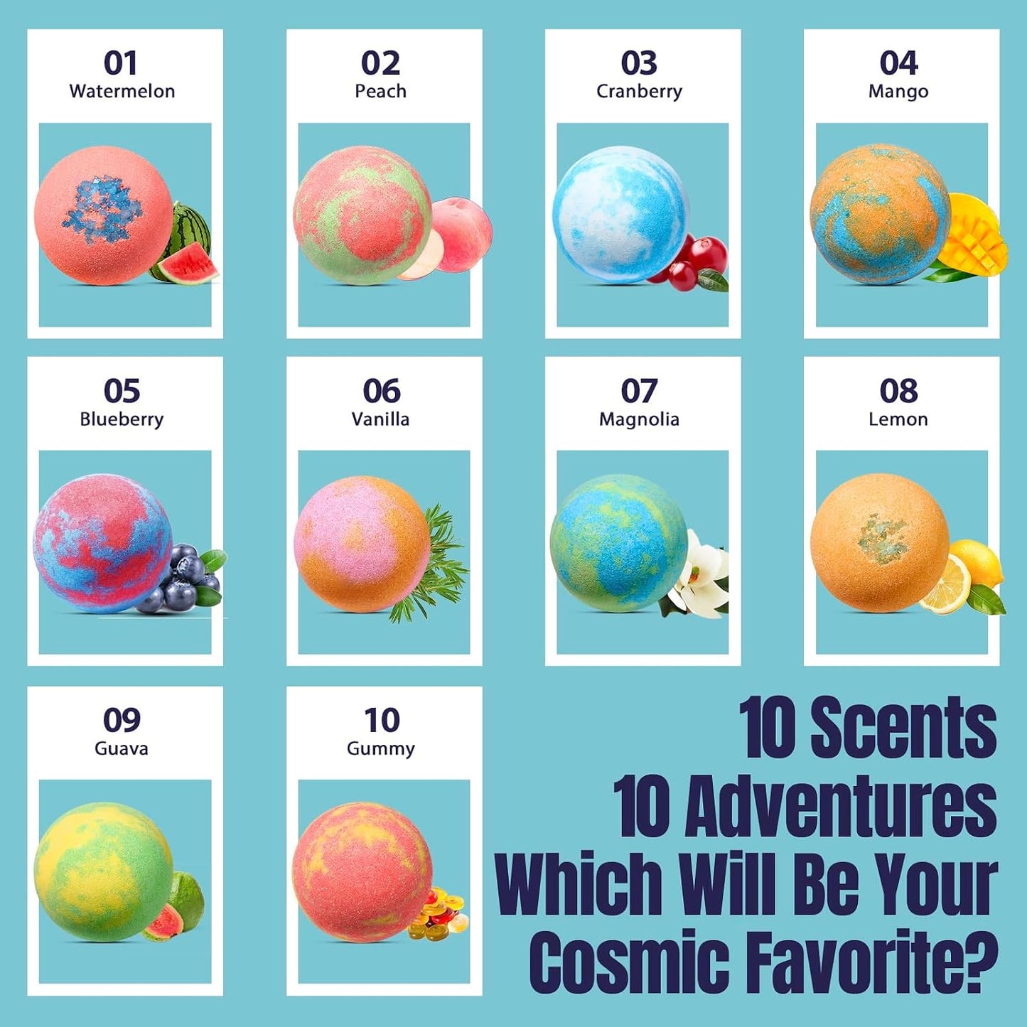 20 Pack Galaxy Bath Bombs for Kids with Space Explorer Toys, Cosmic Adventure Kids Bath Bombs with Astronauts, Rockets, Planets & Glow-in-The-Dark Aliens Inside,End-of-School Year Gifts