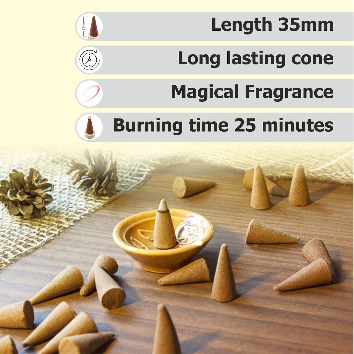 ARO VATIKA Vedic Sandalwood Natural Masala 120 Incense Cones in Pack of 12 Boxes |12 Assorted Fragrances Dhoop Cones | Best for Prayer, Reiki, Meditation and Relaxation | Burn time- 25 Mins