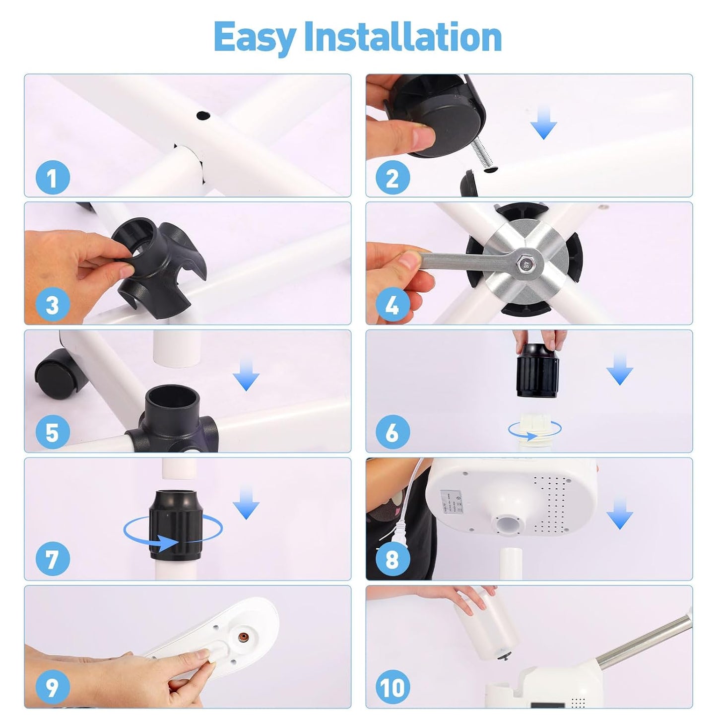 Facial Steamer, Hot Mist Spray, Face Steamer on Wheels, SPA Ozone Steamer Standing Face Steamer for Spa, Salon and at Home Use