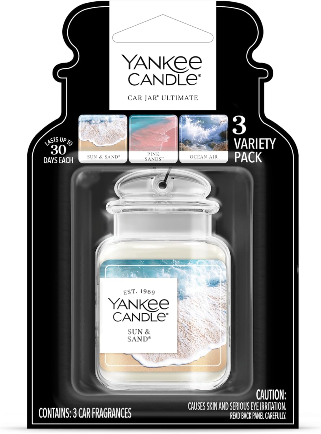 Yankee Candle Variety Pack, Car Jar® Ultimate (3-pk.) with up to Enjoy up to 30 Days of Continuous Fragrance Each