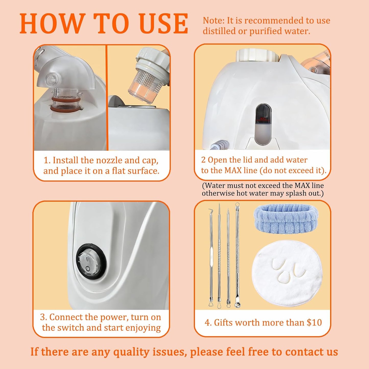 Facial Steamer,Face Steamer,Nano Lonic Steamer for Face With 360° Rotating Arm,Face Steamer for Facial Deep Cleaning,Portable Facial Steamers Professional-Facial Spa for Personal Care at Home or Salon