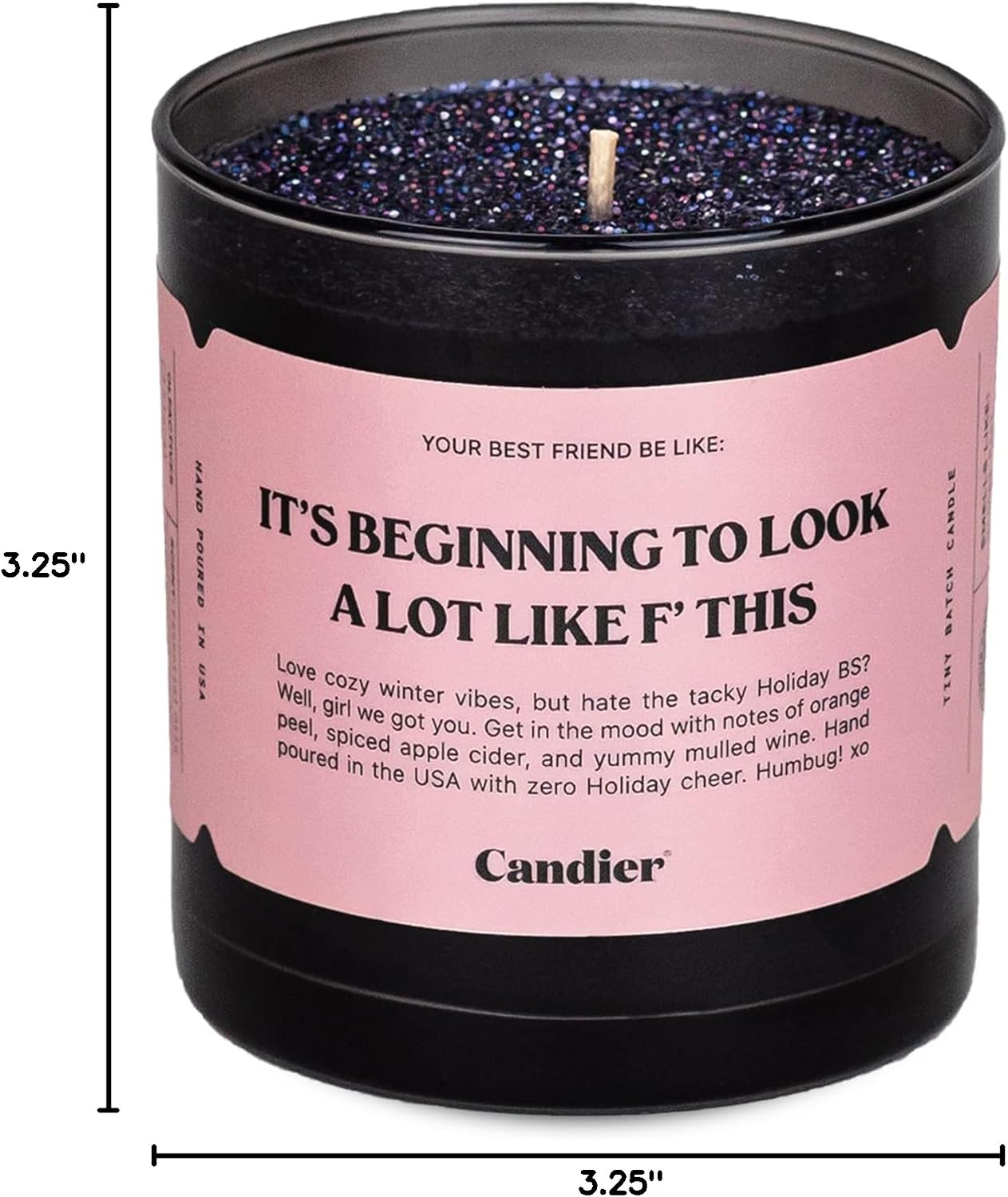 It’s Beginning to Look a Lot Like F This Scented Candle, Natural Soy Wax Candle with Orange Peel and Spiced Apple Cider Notes, Long-Lasting 60-Hour Burn, Candier by Ryan Porter