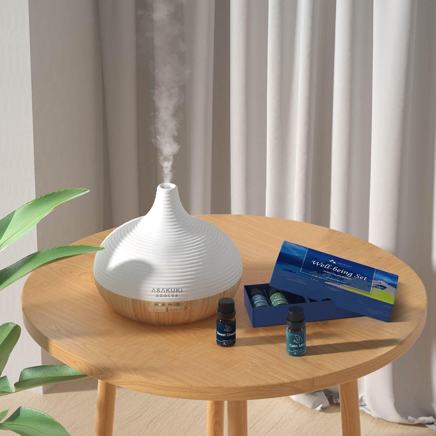 ASAKUKI Essential Oils, Essential Oil for Diffusers for Home, Well-Being Kit Gifts for Mom- Calm Mind, Sweet Dreams, Happy, Relax, Air Freshening, Immunity for Aromatherapy, Humidifiers, 6x10ml