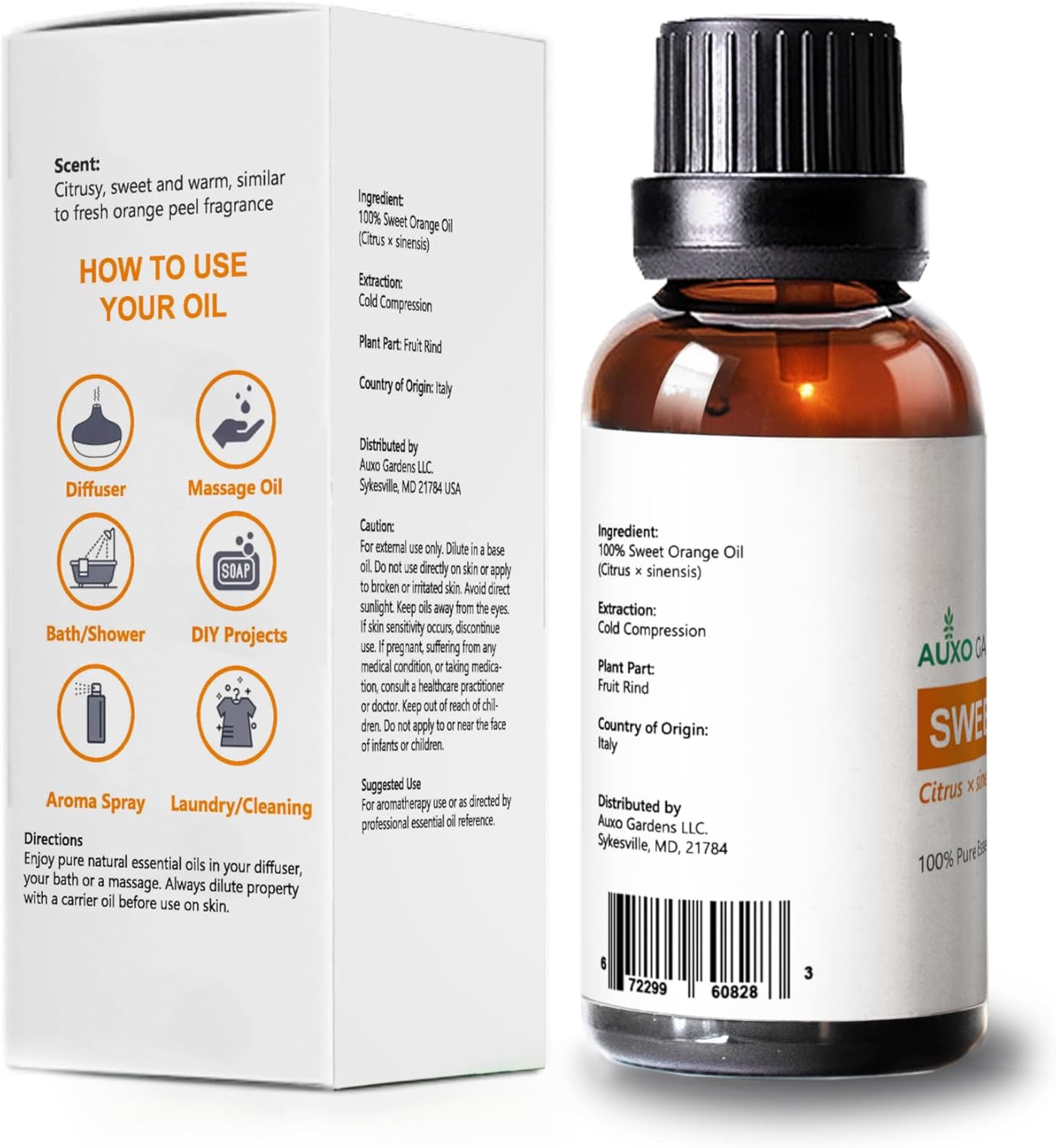Sweet Orange Essential Oil 1 oz (30ml) -100% Natural and Pure Therapeutic Grade-Premium Quality Italian Orange Oil