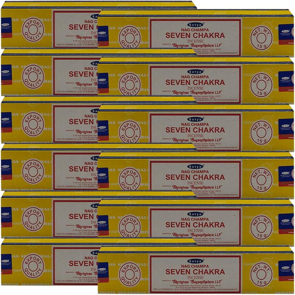 Seven Chakra Incense Sticks and Incense Stick Holder Bundle Insence
