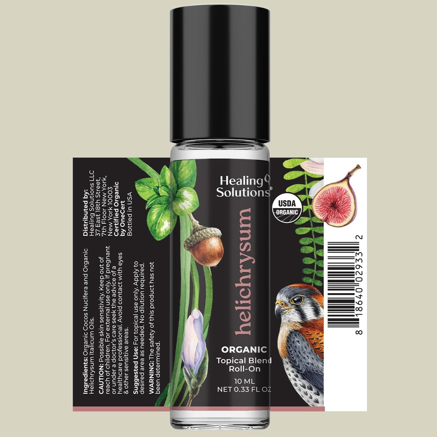 Healing Solutions - (2 Pack) Helichrysum Essential Oil Organic Roll On Set USDA Certified Roller - Perfume, Body Massage, Skin - Helichrysum Organic Essential Oil Roller for Skin & Bruises