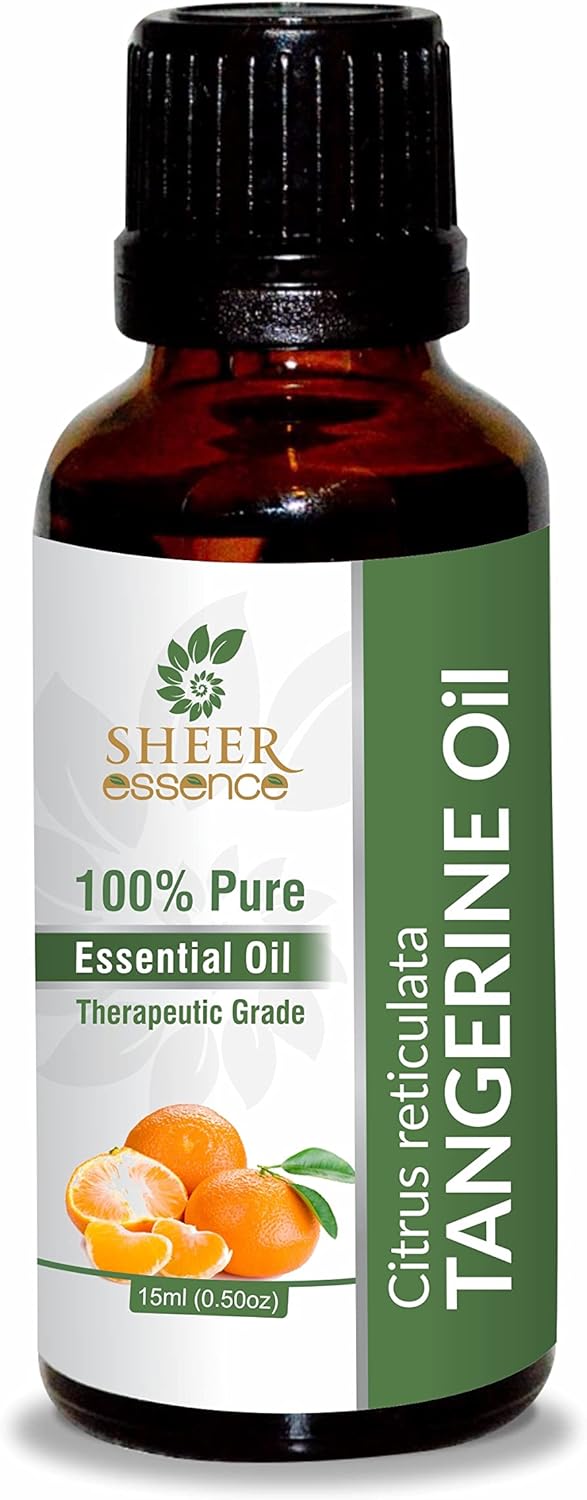 Tangerine Oil -(Citrus reticulate) Cold Pressed 100% Natural Pure UNDILUTED Therapeutic Grade Essential Oil Best for Skin, Hair Care and Aromatherapy Oil 0.16 Fl. Oz.