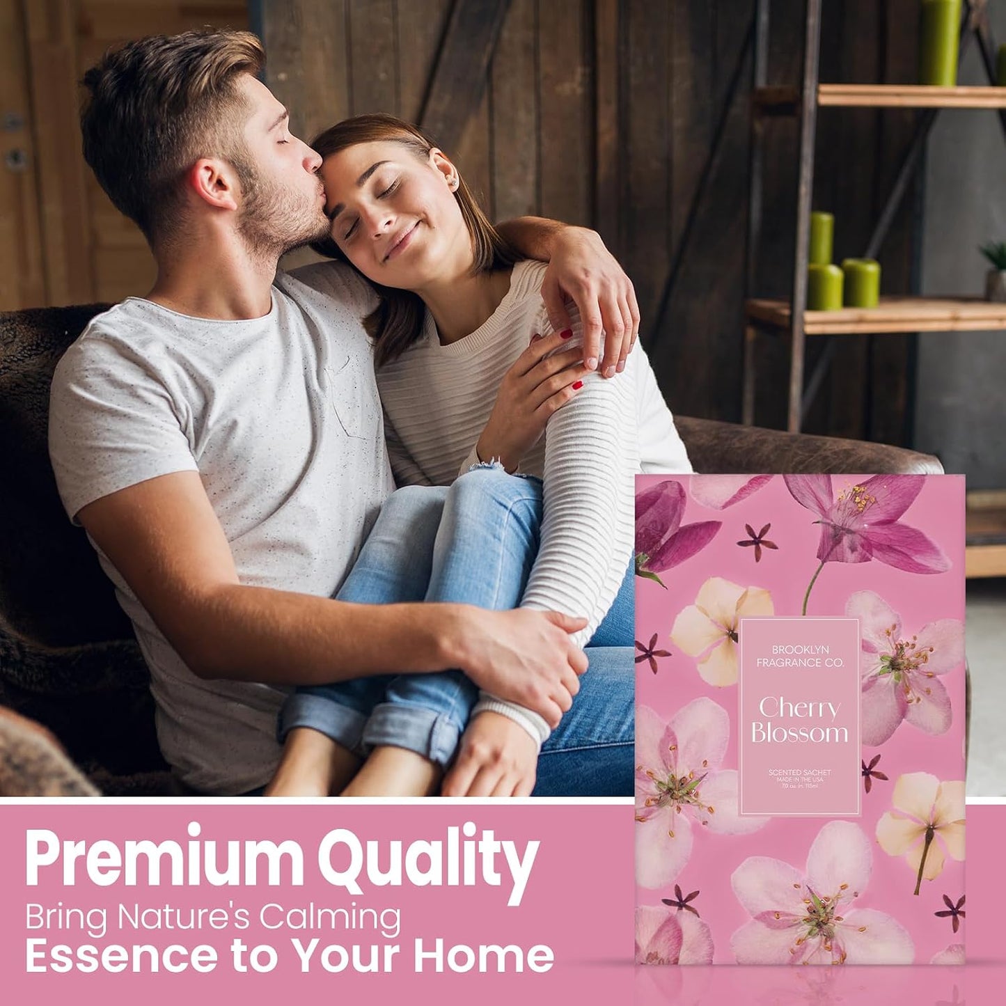 Brooklyn Fragrance Co. Spring Florals Sachet Bags – Cherry Blossom Scented Pouches – Perfect Aroma for Drawers, Closets, Cars and Bathrooms – Long-Lasting Fresh Scent Sachets (6- Pack)