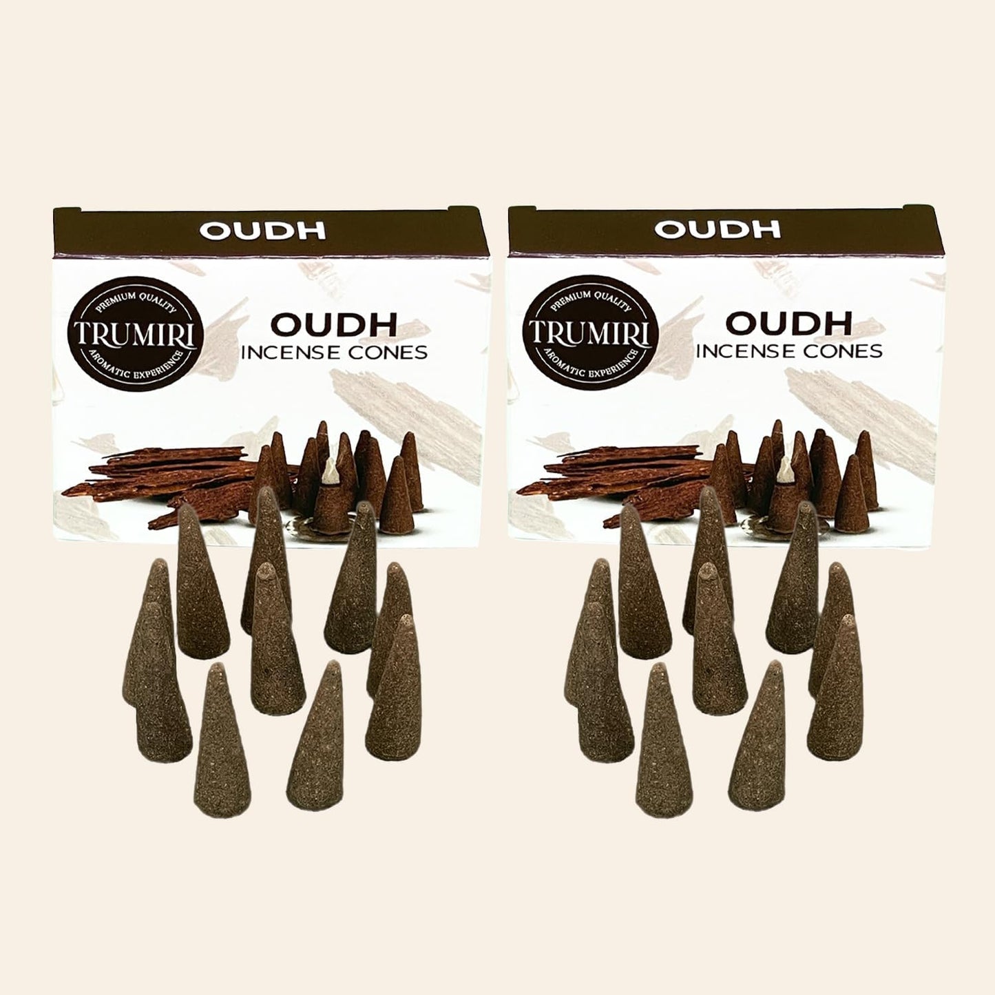 TRUMIRI Oud Incense Cones - Total 20 Cone Incense - Dual Pack of 10 Insence Cones - Incense Cones Scented - Cone Incense Scents - Insense Cones - Incent Cone
