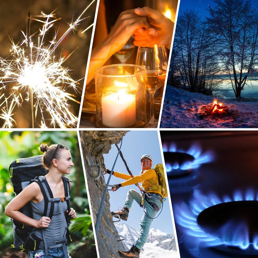 LcFun USB C Rechargeable Electric Lighter, Waterproof Plasma Lighters with LED Battery Display, Windproof Long Arc Lighters for Candle, Camping, Hiking, Outdoor Survival Gadgets for Men