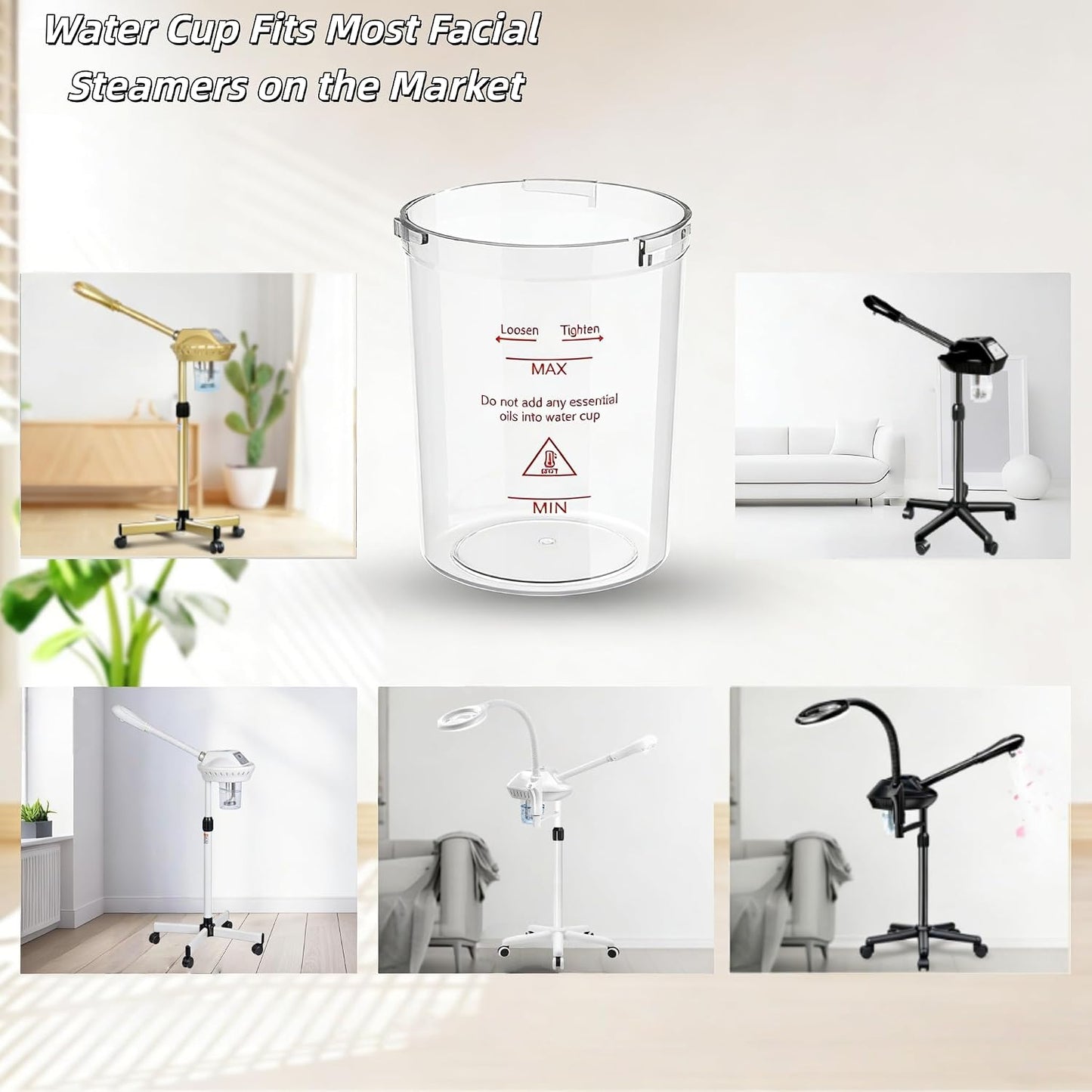 Retain time Face Steamer Water Cup,Water Jar for Facial Steamer
